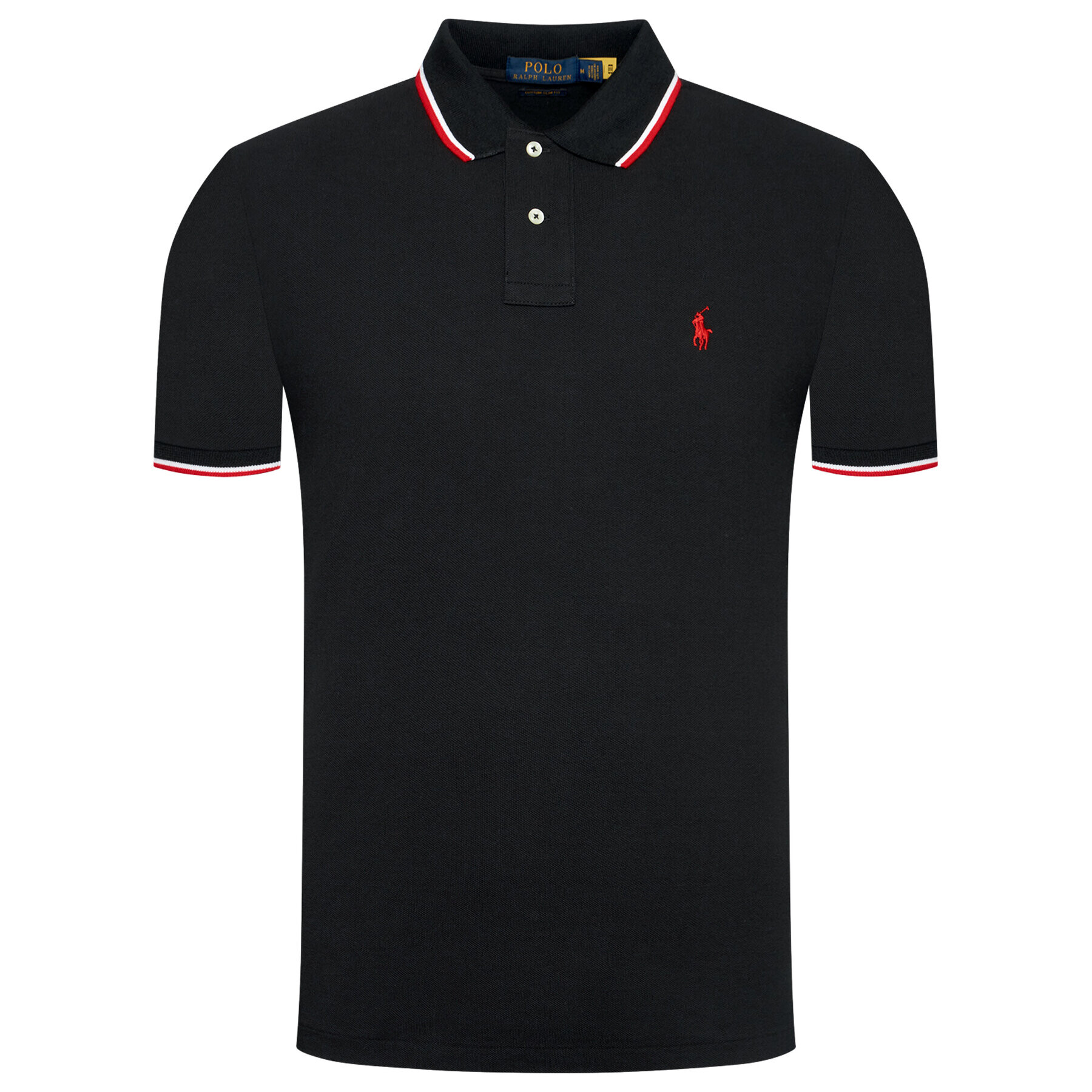 Polo Ralph Lauren Tricou polo Ssl 710842621001 Negru Custom Slim Fit - Pled.ro