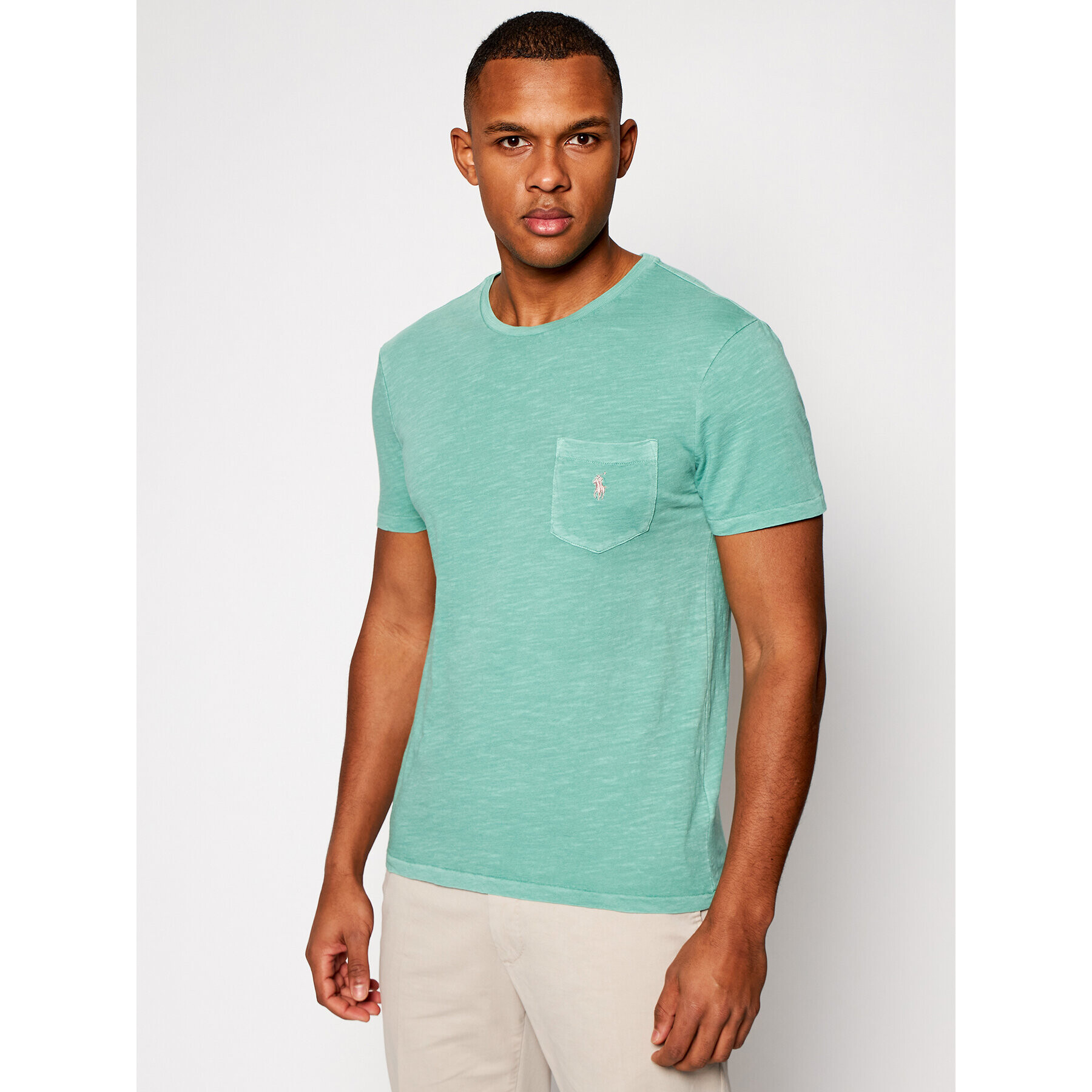 Polo Ralph Lauren Tricou Slub 710795137014 Verde Slim Fit - Pled.ro