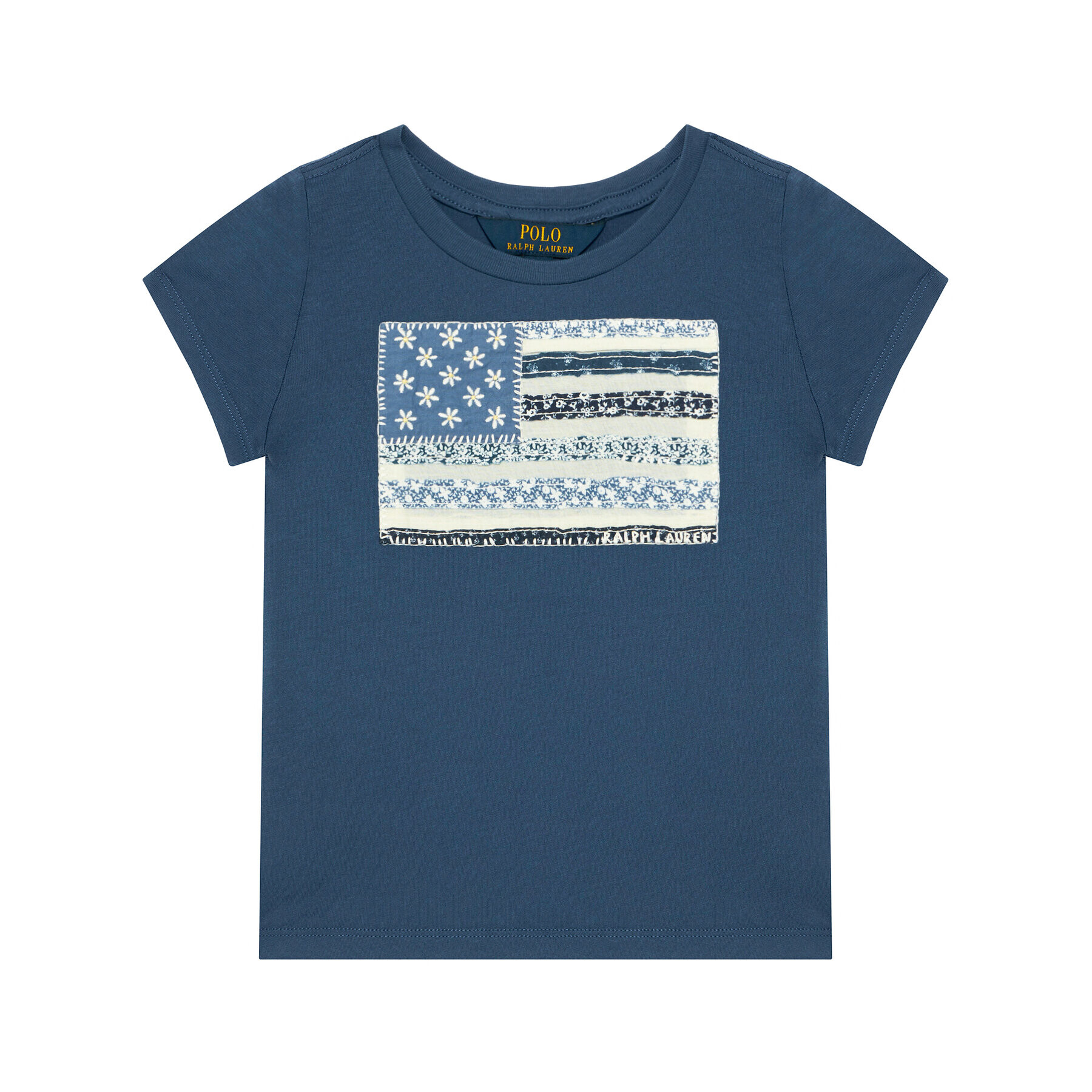 Polo Ralph Lauren Tricou Ss Flag Tee 311785446002 Bleumarin Regular Fit - Pled.ro