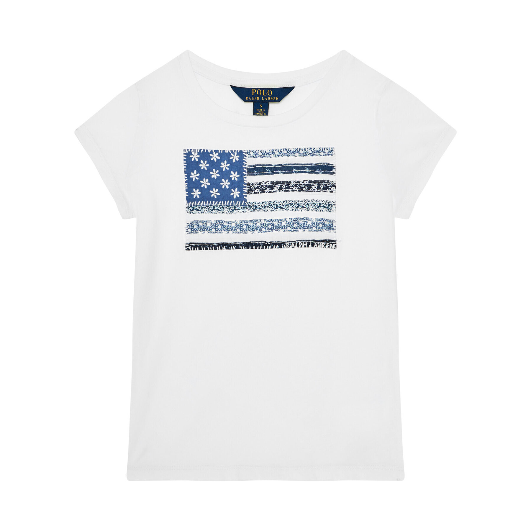 Polo Ralph Lauren Tricou Ss Flag Tee 312785446001 Alb Regular Fit - Pled.ro