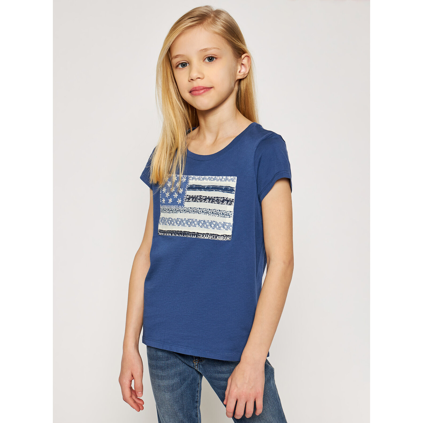 Polo Ralph Lauren Tricou SS Flag Tee 313785446002 Bleumarin Regular Fit - Pled.ro