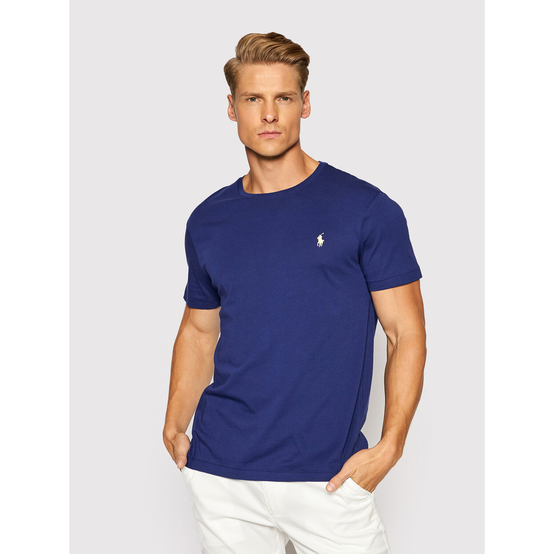 Polo Ralph Lauren Tricou Ssl 710671438234 Bleumarin Slim Fit - Pled.ro