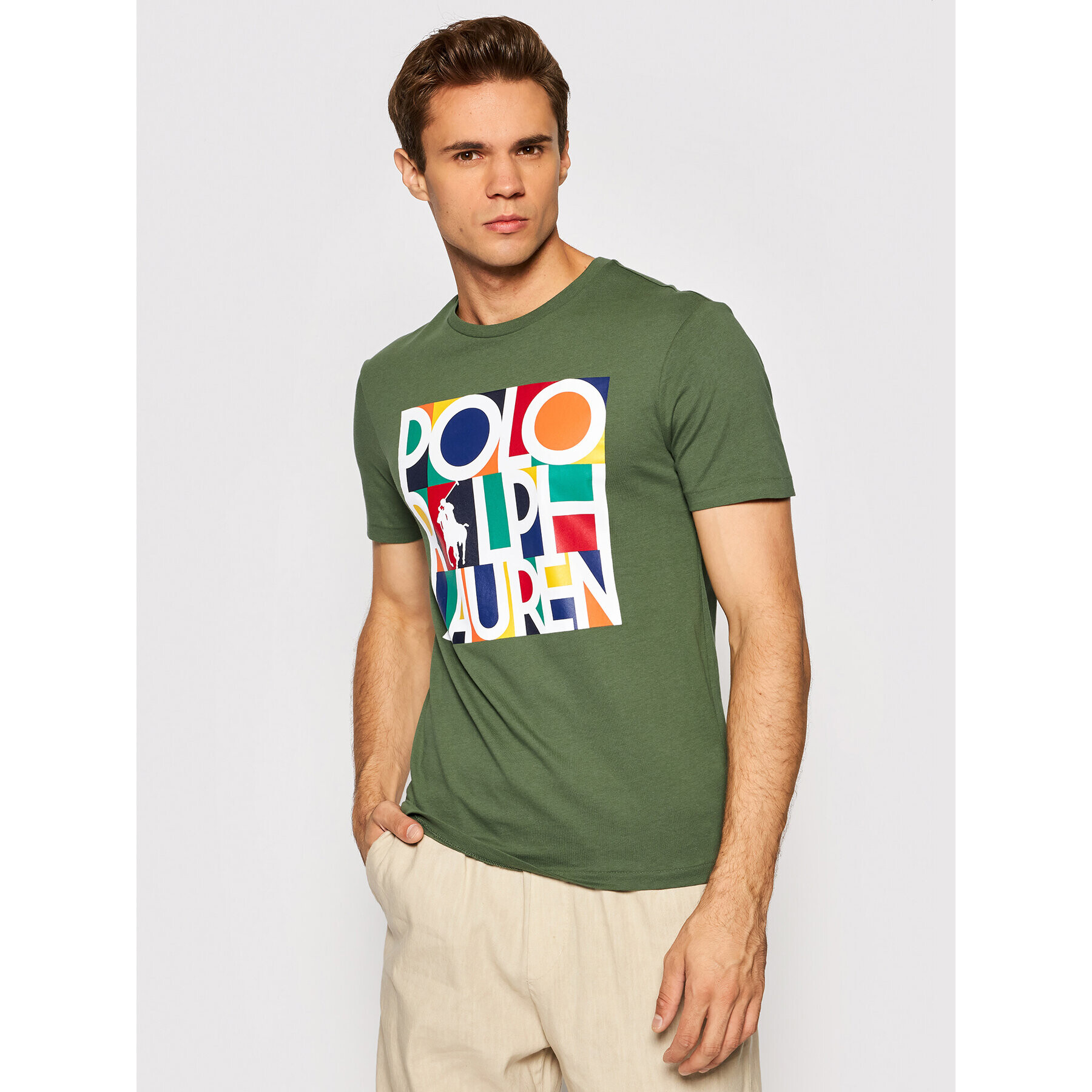 Polo Ralph Lauren Tricou Ssl 710843380002 Verde Slim Fit - Pled.ro