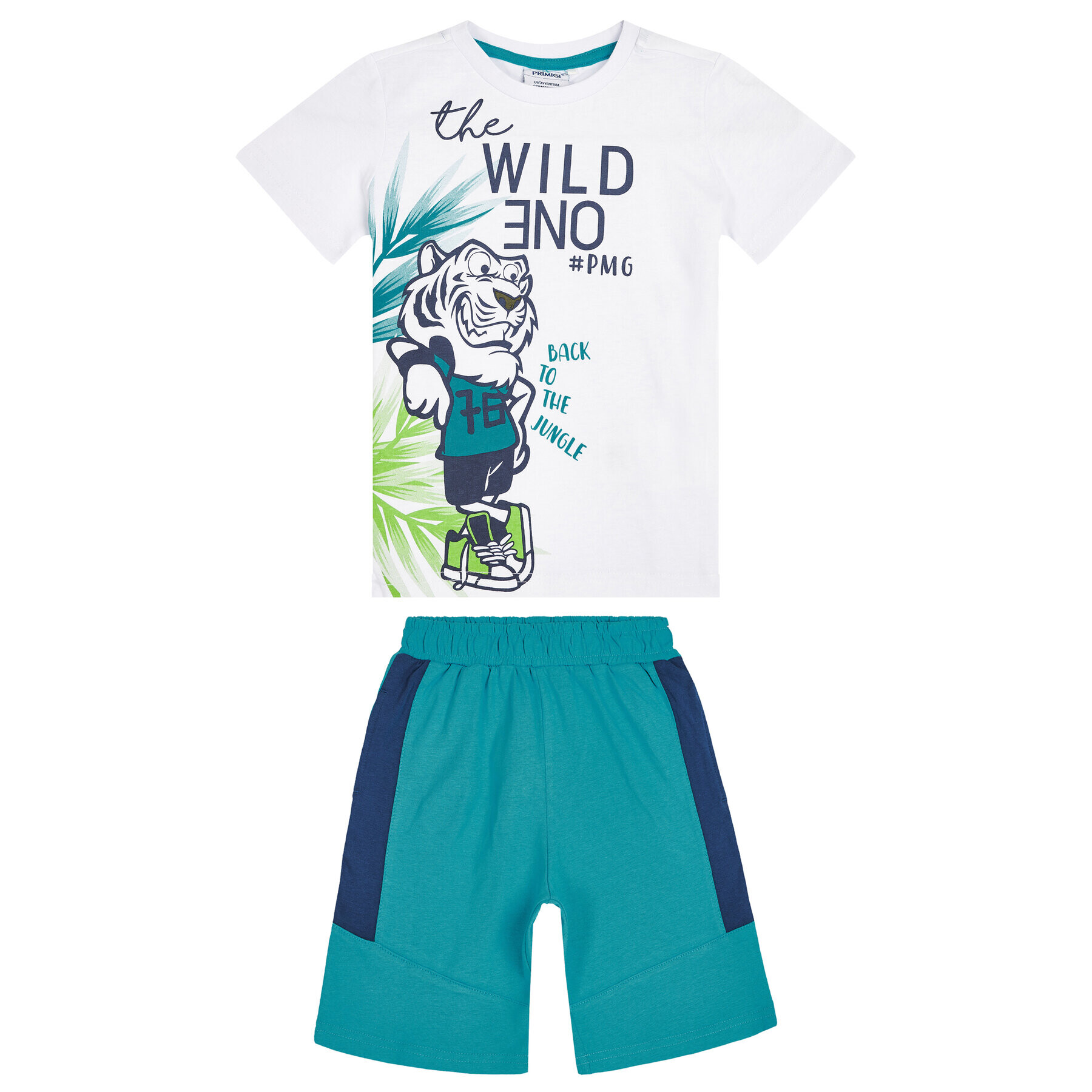 Primigi Set tricou și pantaloni scurți Wild Heart 45192011 Colorat Regular Fit - Pled.ro