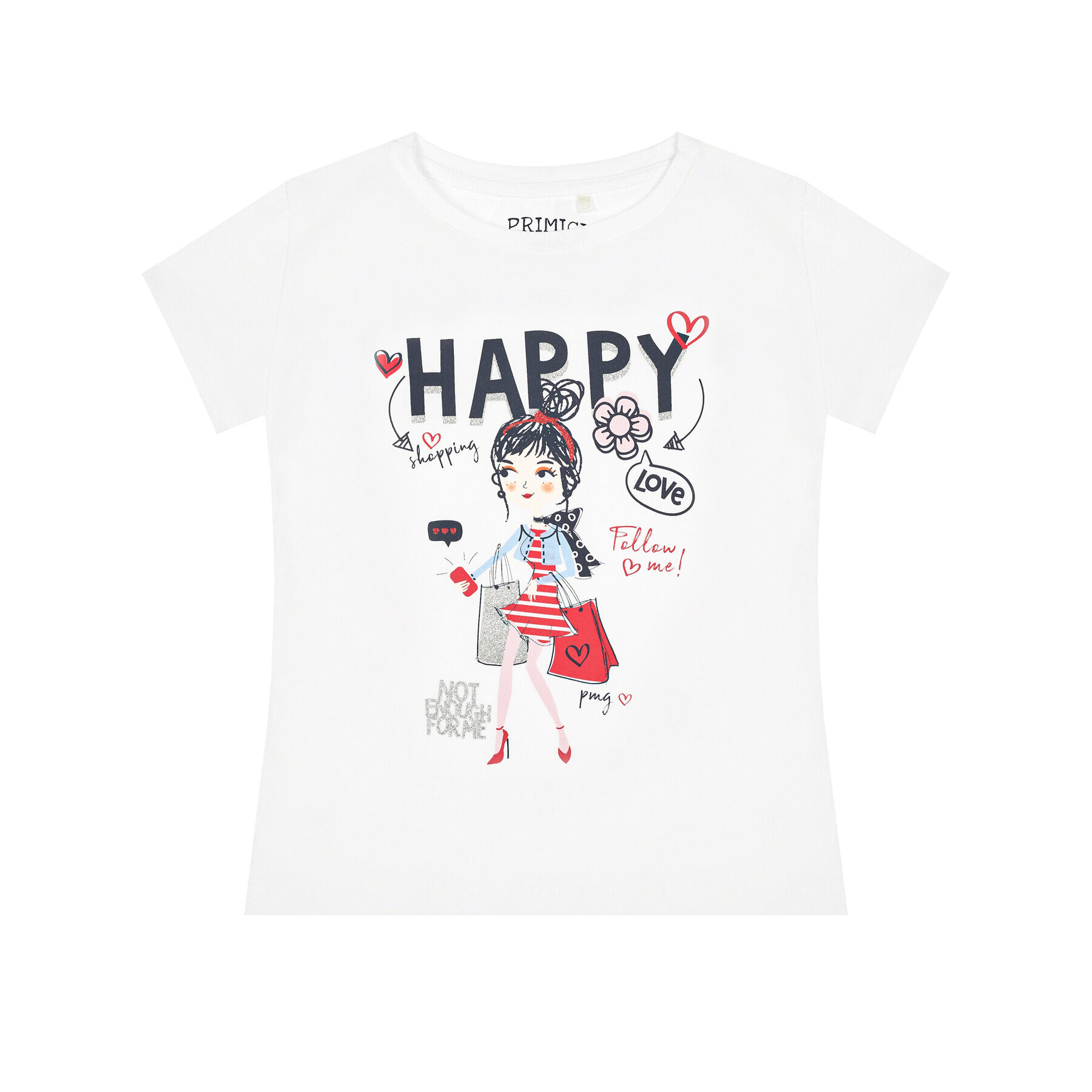 Primigi Tricou Happy Shopping 45222502 Alb Regular Fit - Pled.ro