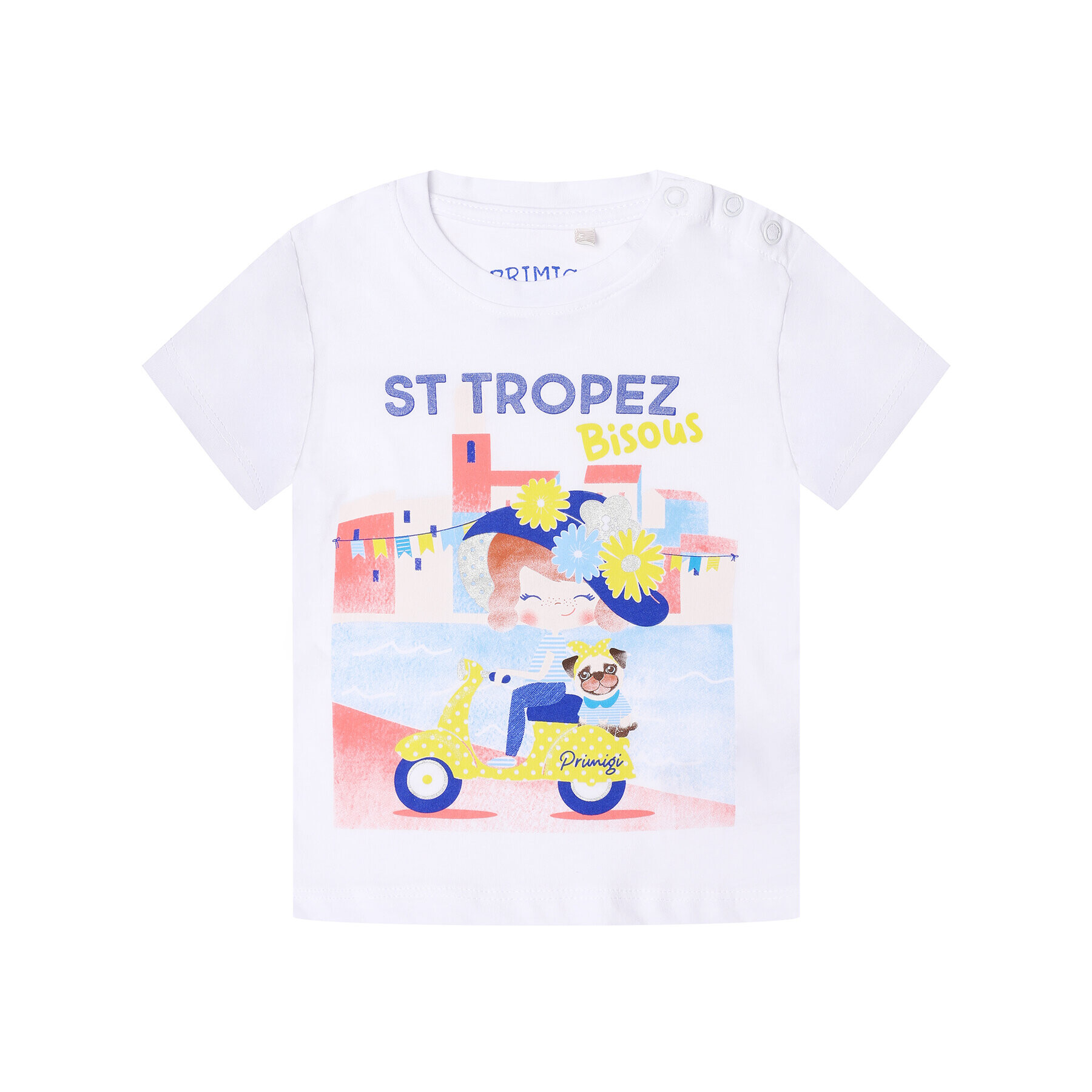 Primigi Tricou St Tropez Bisous 45221503 Alb Regular Fit - Pled.ro