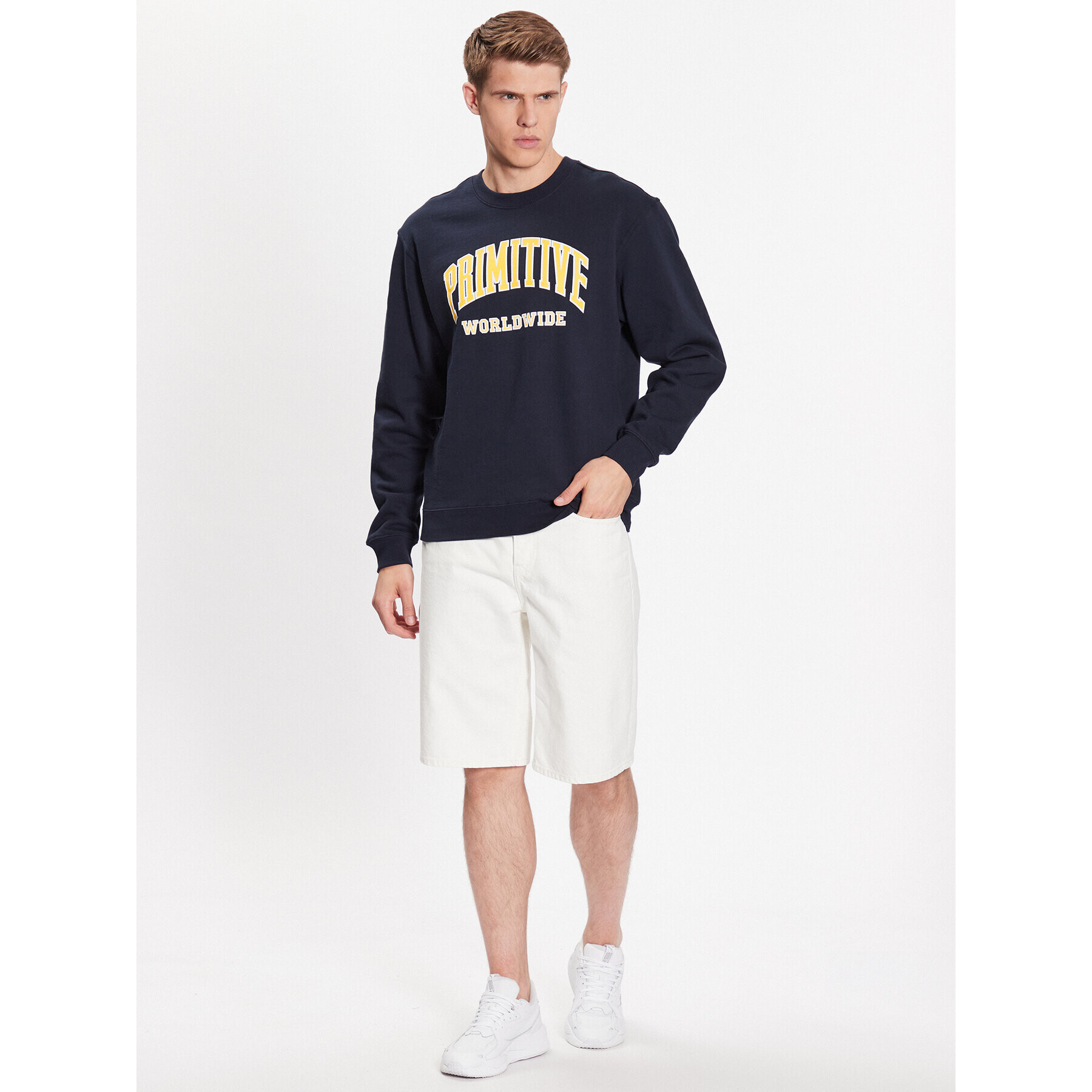 Primitive Bluză Collegiate Worldwide PAPSP2315 Bleumarin Regular Fit - Pled.ro