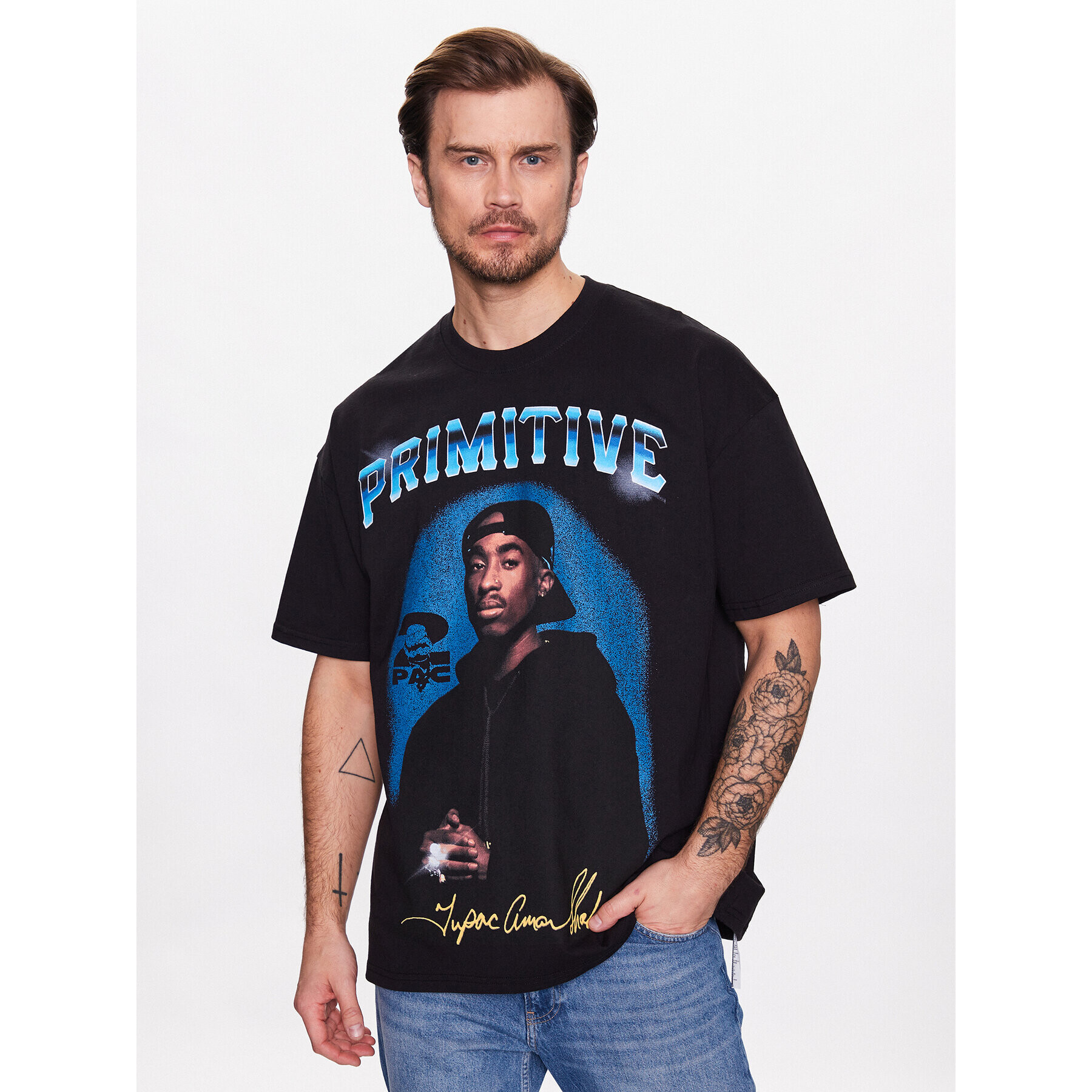 Primitive Tricou 2Pac P14384 Negru Regular Fit - Pled.ro