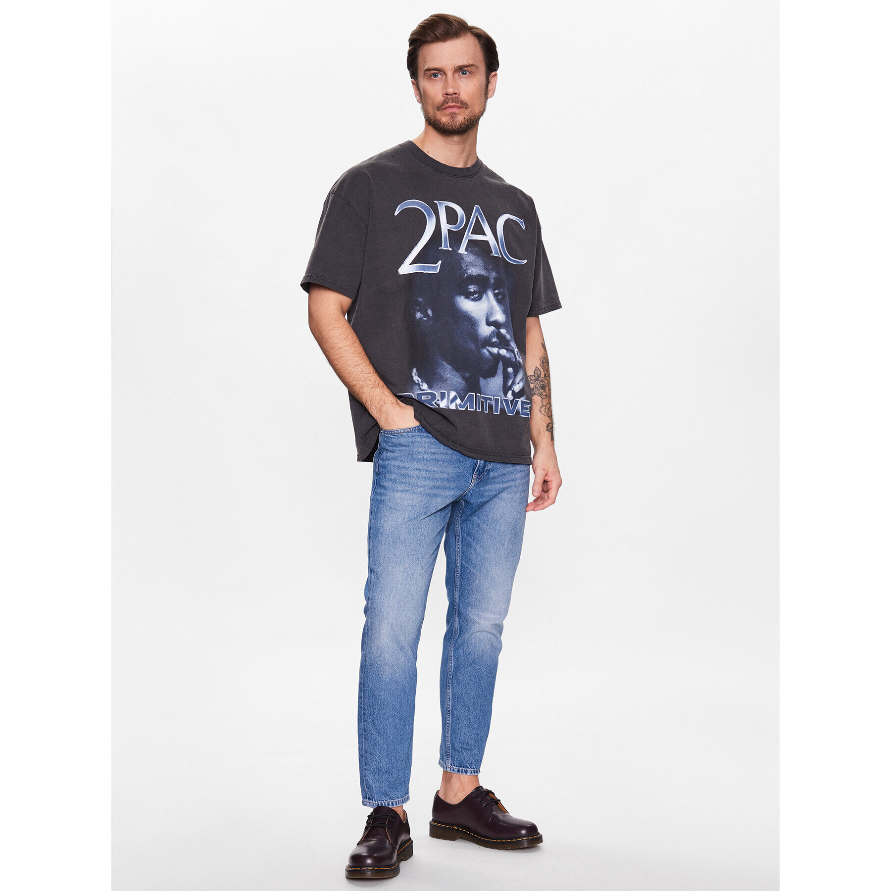 Primitive Tricou 2Pac P14385 Gri Regular Fit - Pled.ro