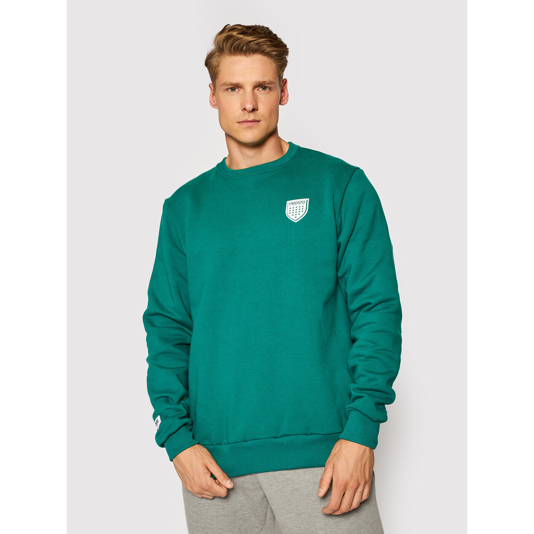 PROSTO. Bluză KLASYK Respect 1113 Verde Regular Fit - Pled.ro