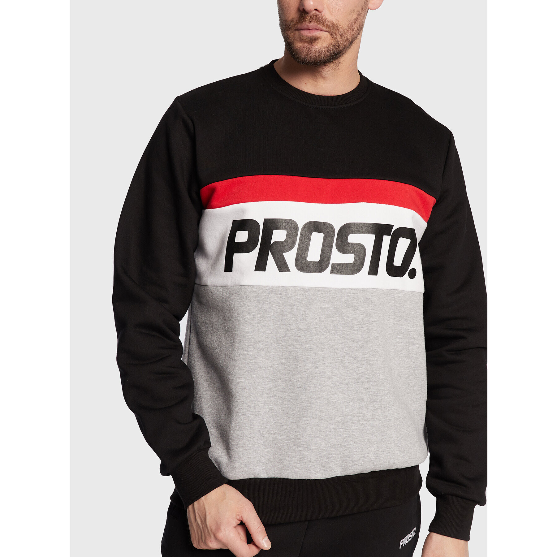 PROSTO. Bluză KLASYK Edore 1062 Gri Regular Fit - Pled.ro