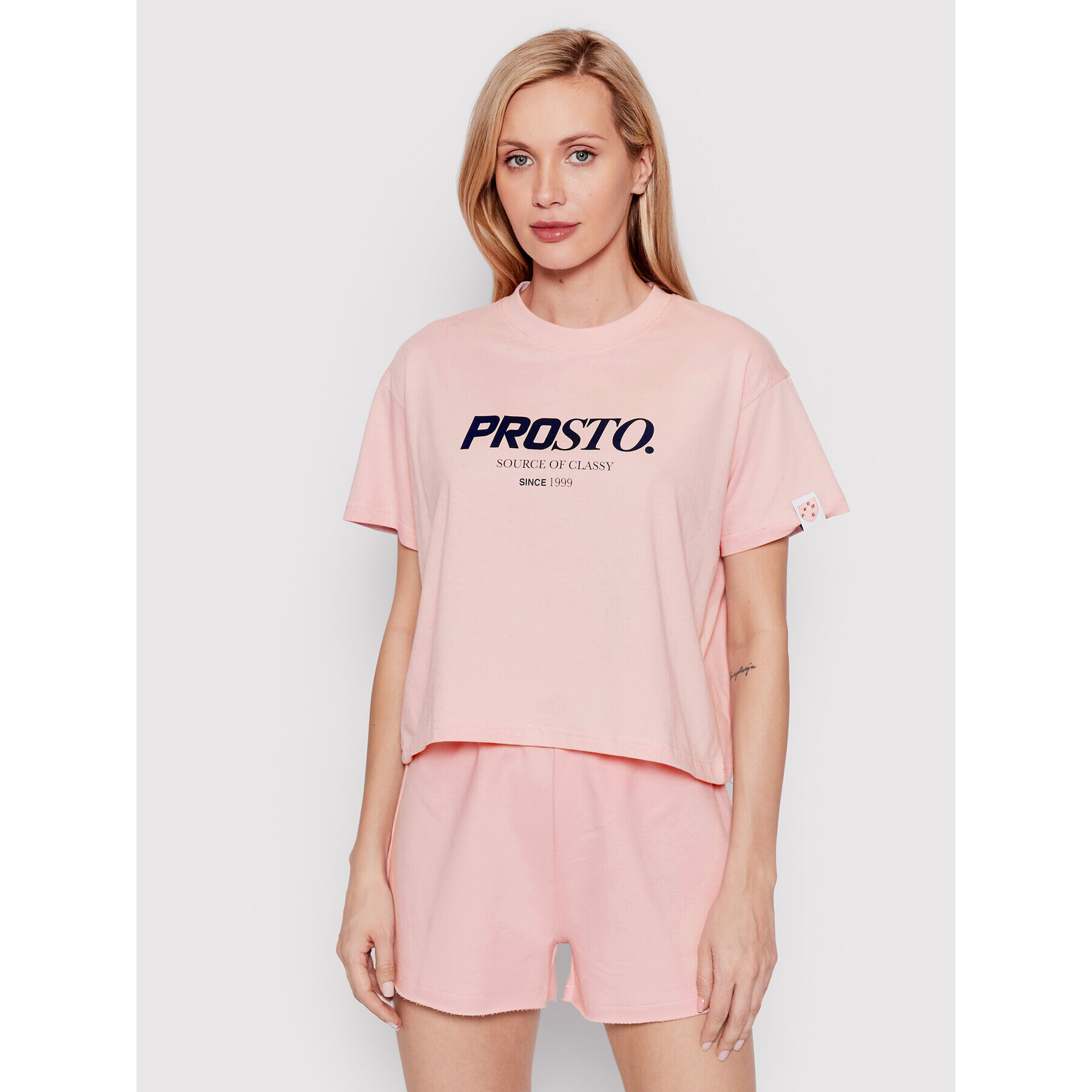 PROSTO. Tricou KLASYK Deny 1034 Roz Relaxed Fit - Pled.ro