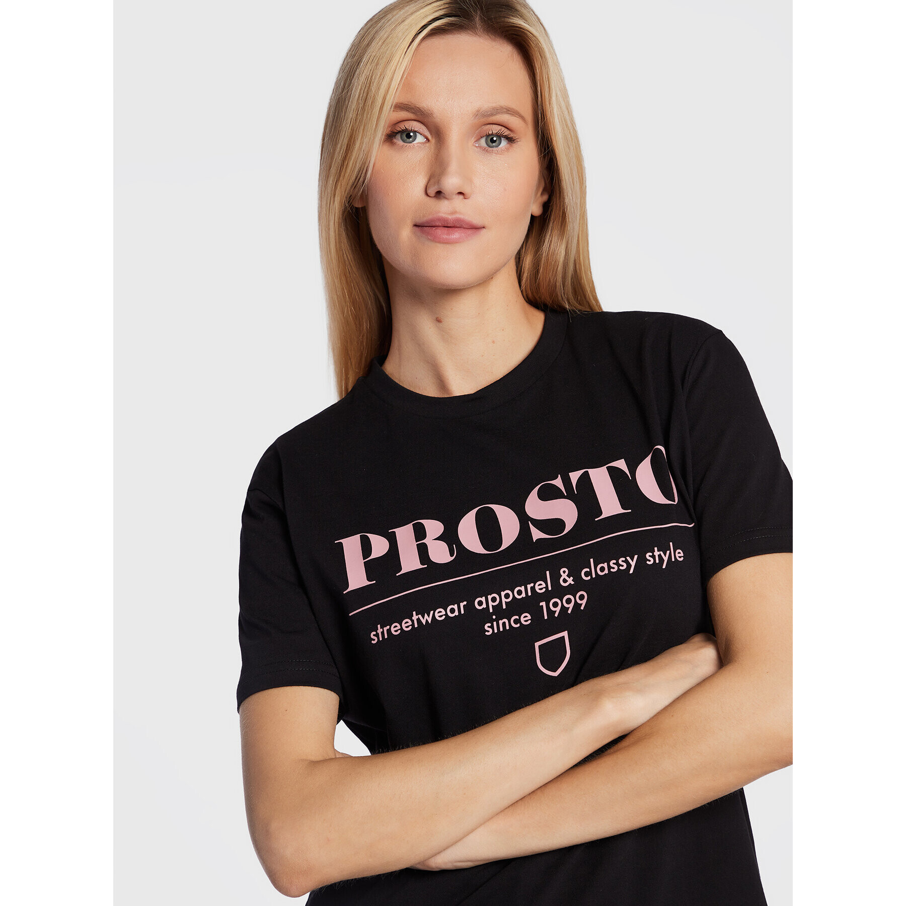 PROSTO. Tricou KLASYK Doji 1293 Negru Regular Fit - Pled.ro