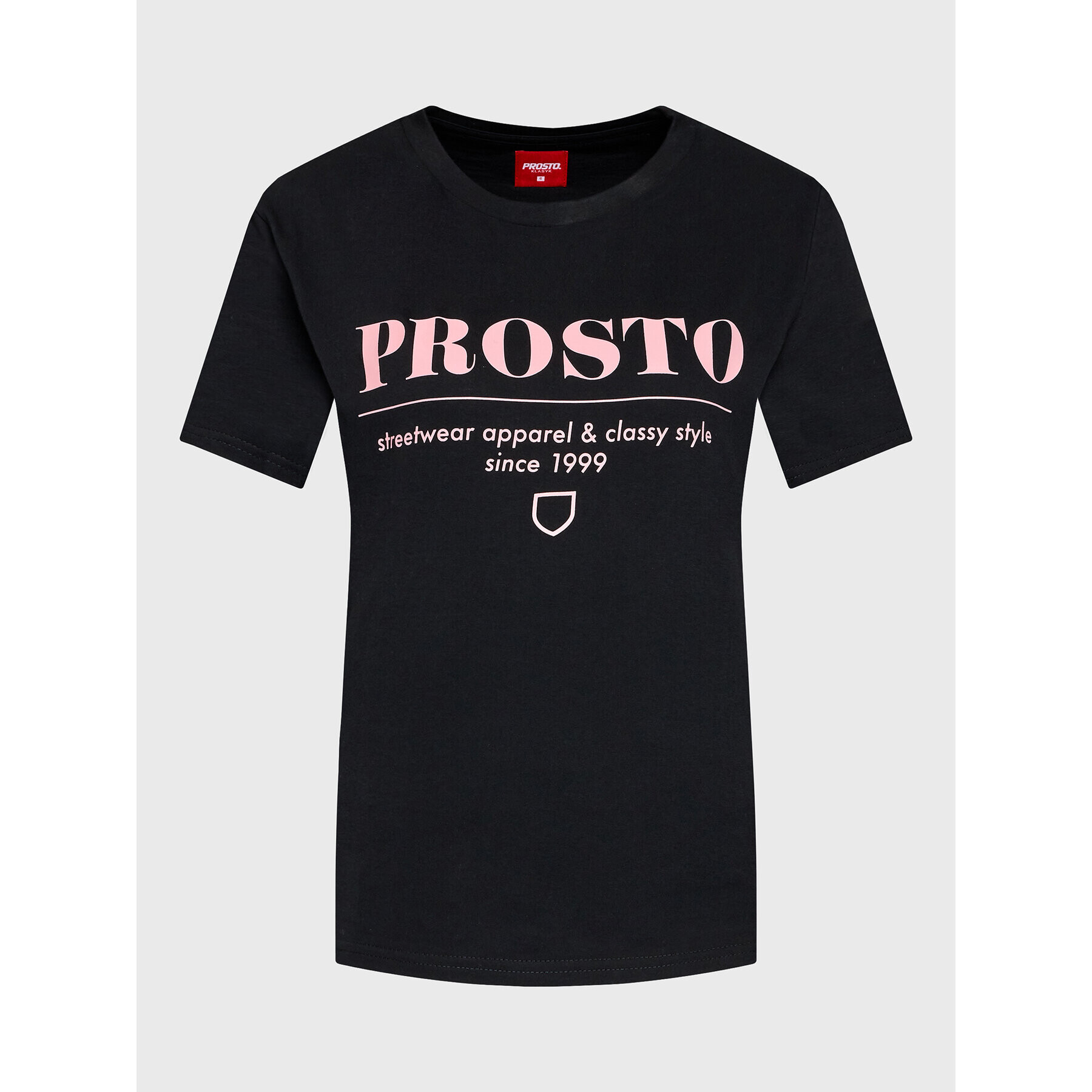 PROSTO. Tricou KLASYK Doji 1293 Negru Regular Fit - Pled.ro