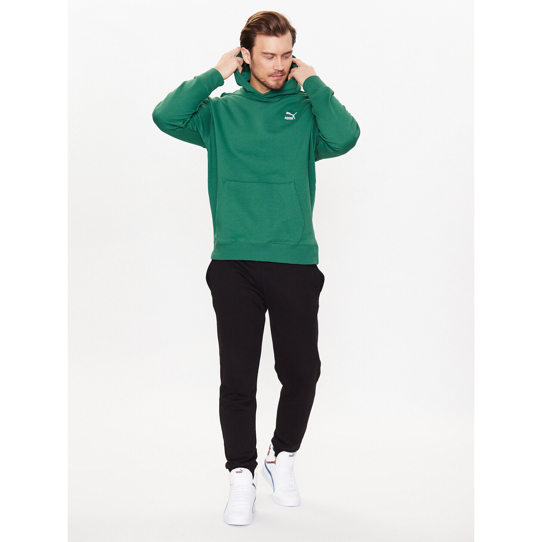 Puma Bluză Classics 535601 Verde Relaxed Fit - Pled.ro