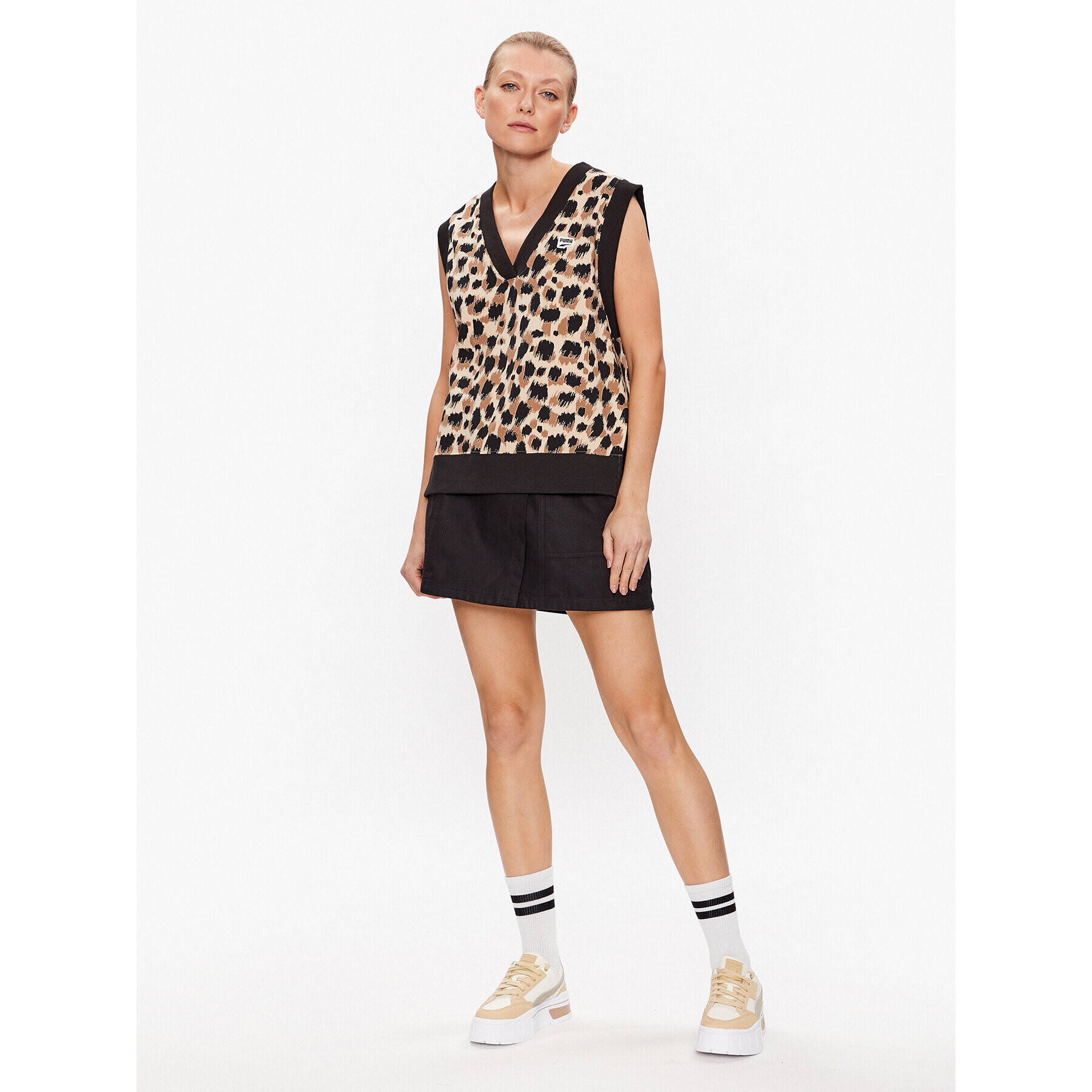 Puma Bluză Downtown 538369 Bej Relaxed Fit - Pled.ro