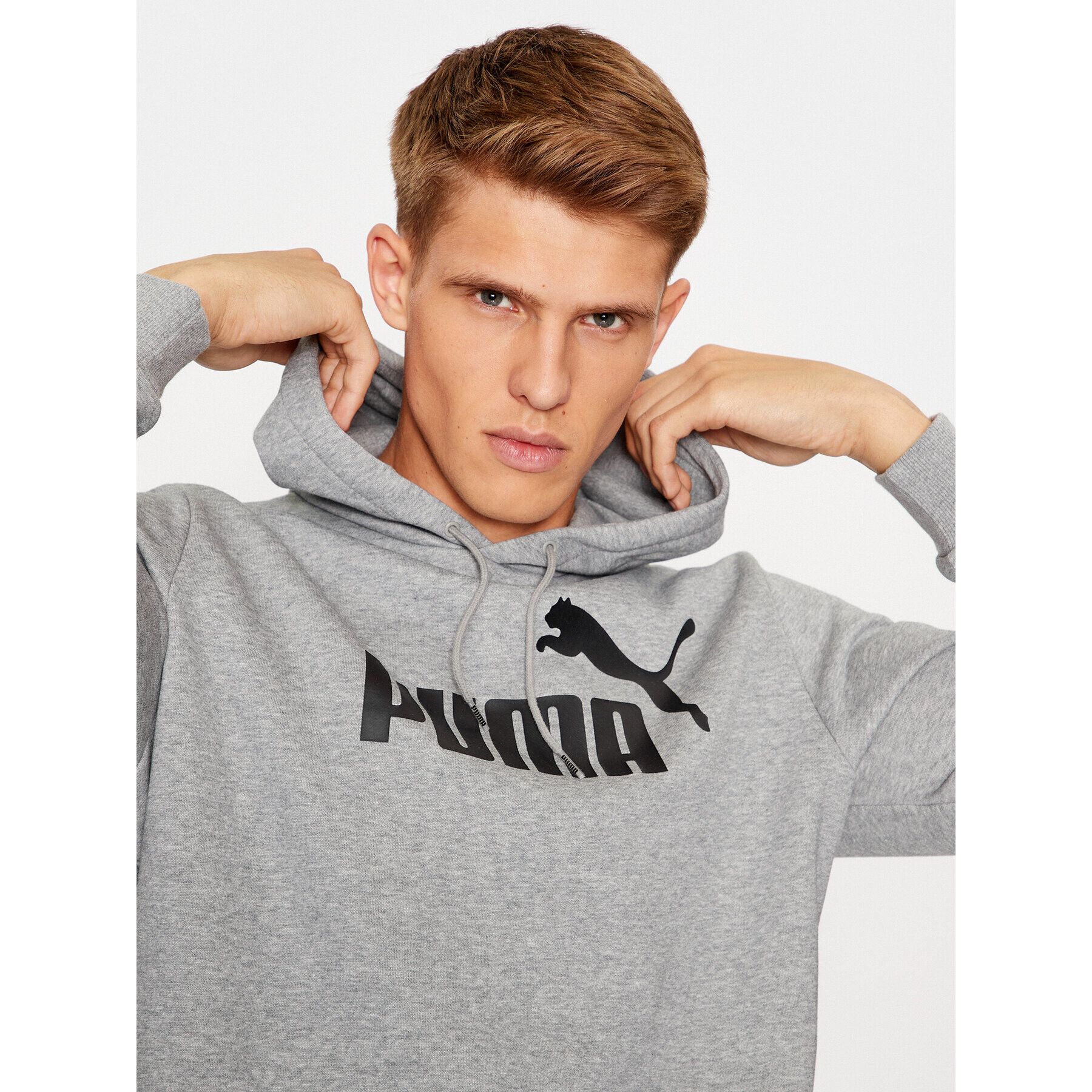 Puma Bluză Ess Big Logo 586686 Gri Regular Fit - Pled.ro