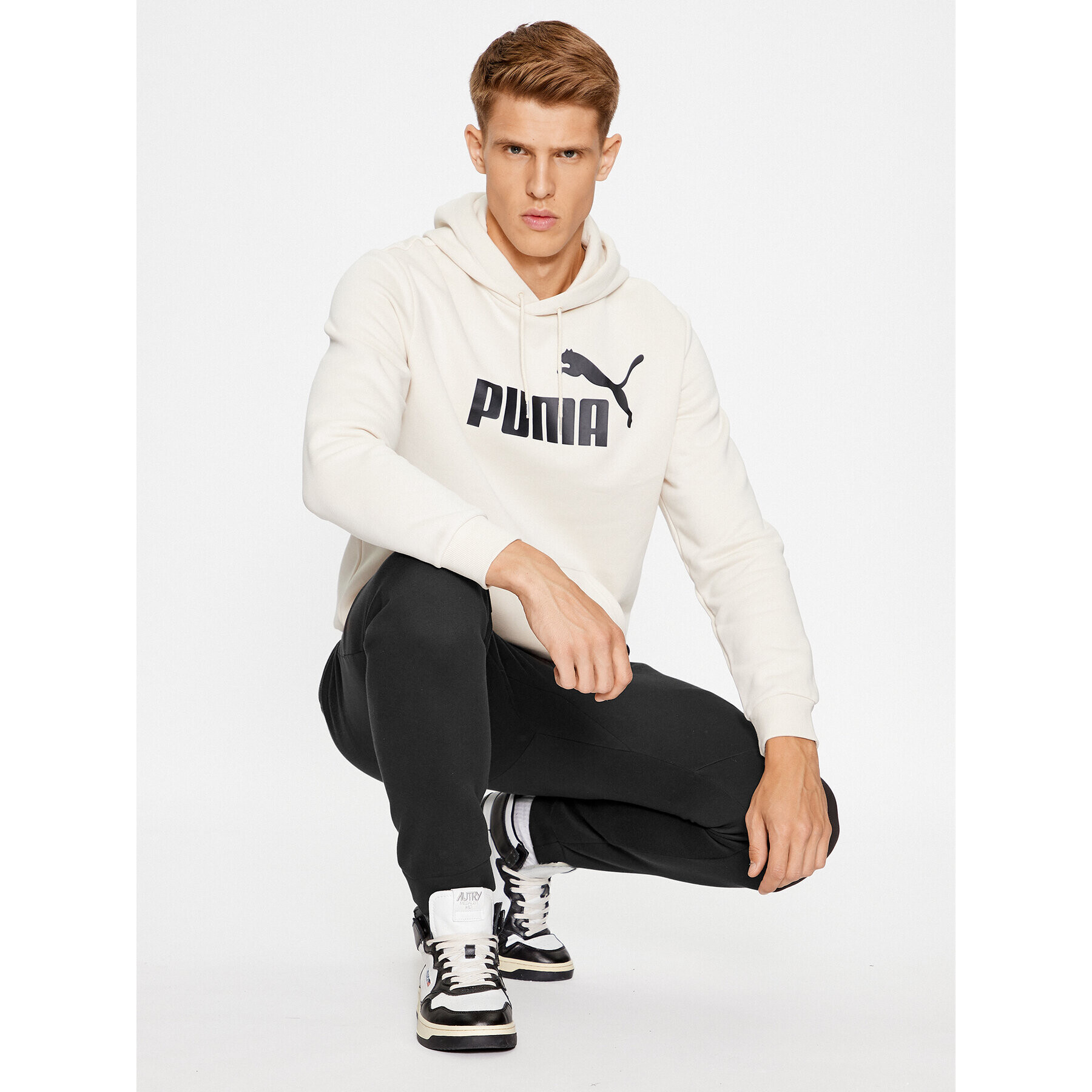 Puma Bluză Ess Big Logo 586687 Alb Regular Fit - Pled.ro