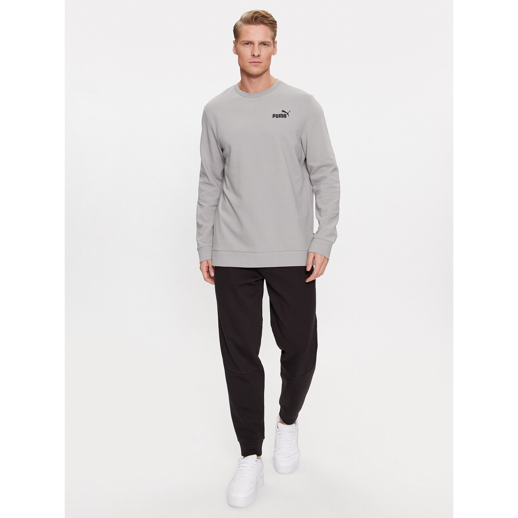 Puma Bluză Ess Elevated 675974 Gri Regular Fit - Pled.ro