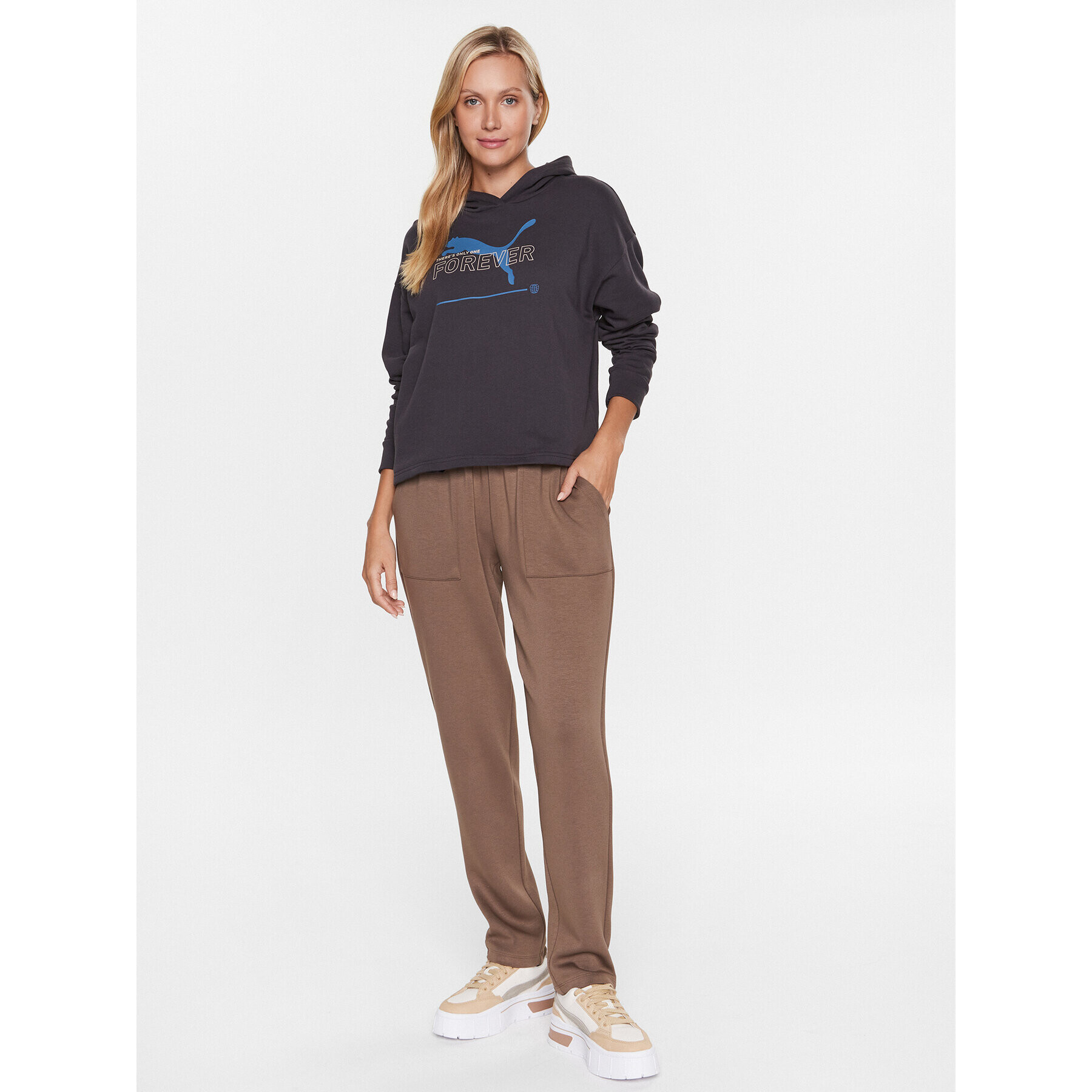 Puma Bluză Essentials+ Better 673298 Gri Relaxed Fit - Pled.ro