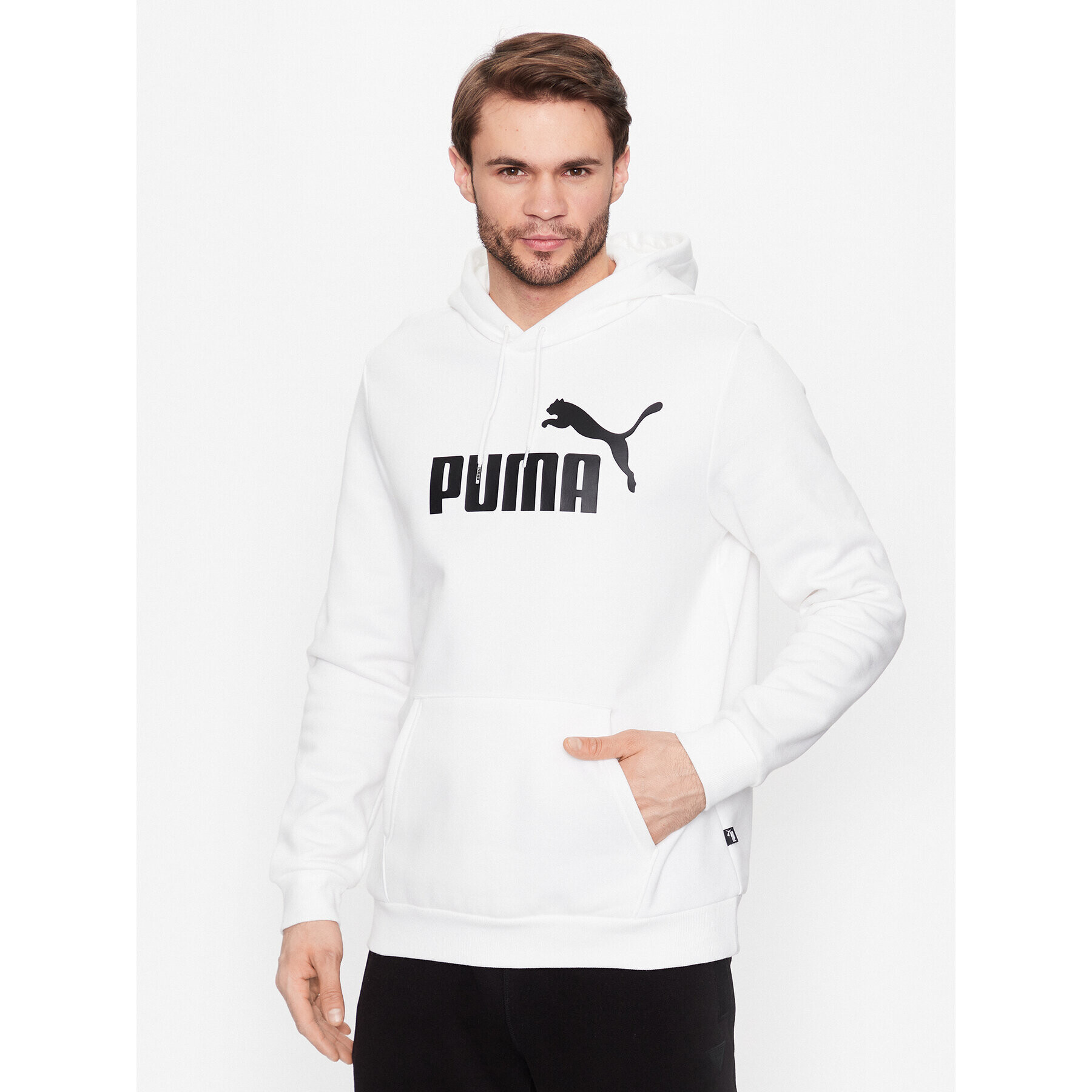 Puma Bluză Essentials Big Logo 586686 Alb Regular Fit - Pled.ro