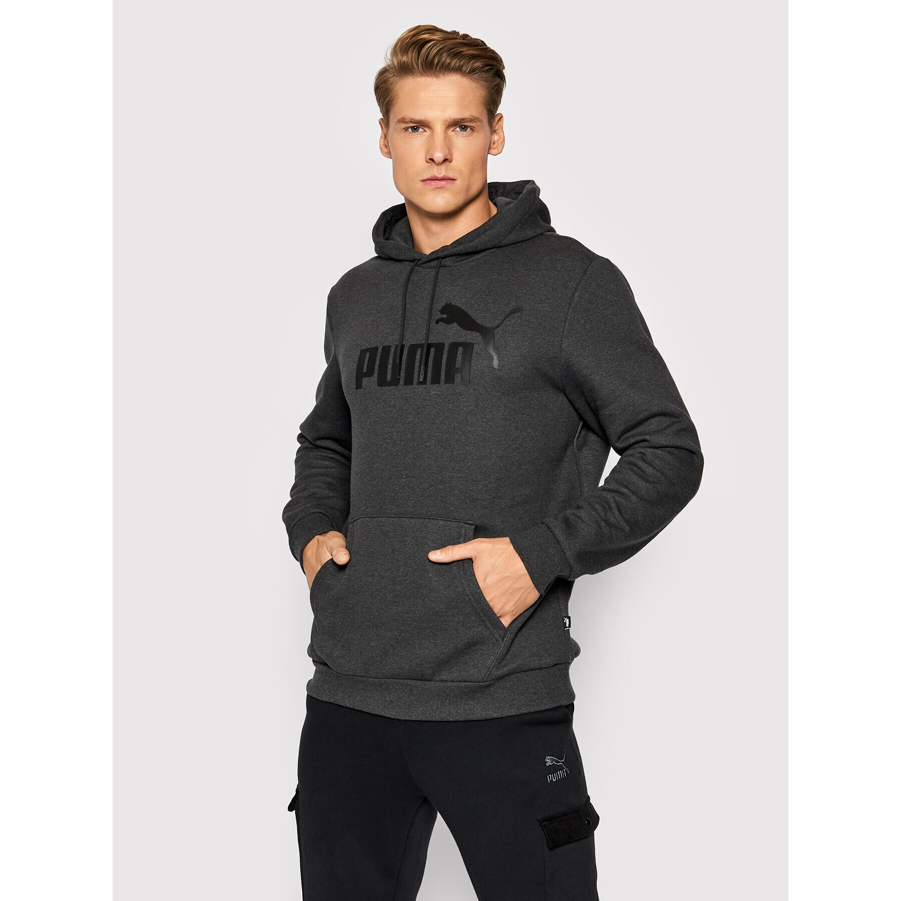 Puma Bluză Essentials Big Logo 586686 Gri Regular Fit - Pled.ro