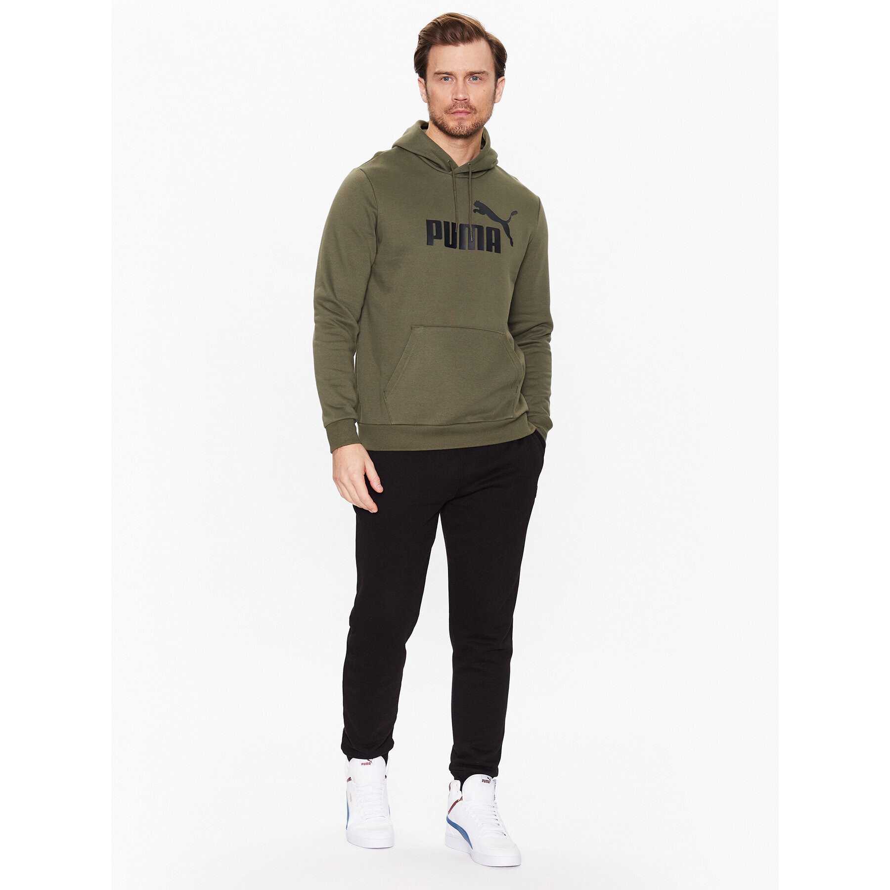 Puma Bluză Essentials Big Logo 586687 Verde Regular Fit - Pled.ro