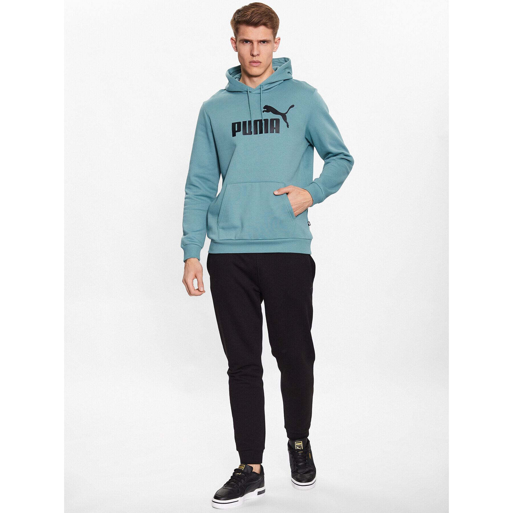 Puma Bluză Essentials Big Logo 586687 Verde Regular Fit - Pled.ro