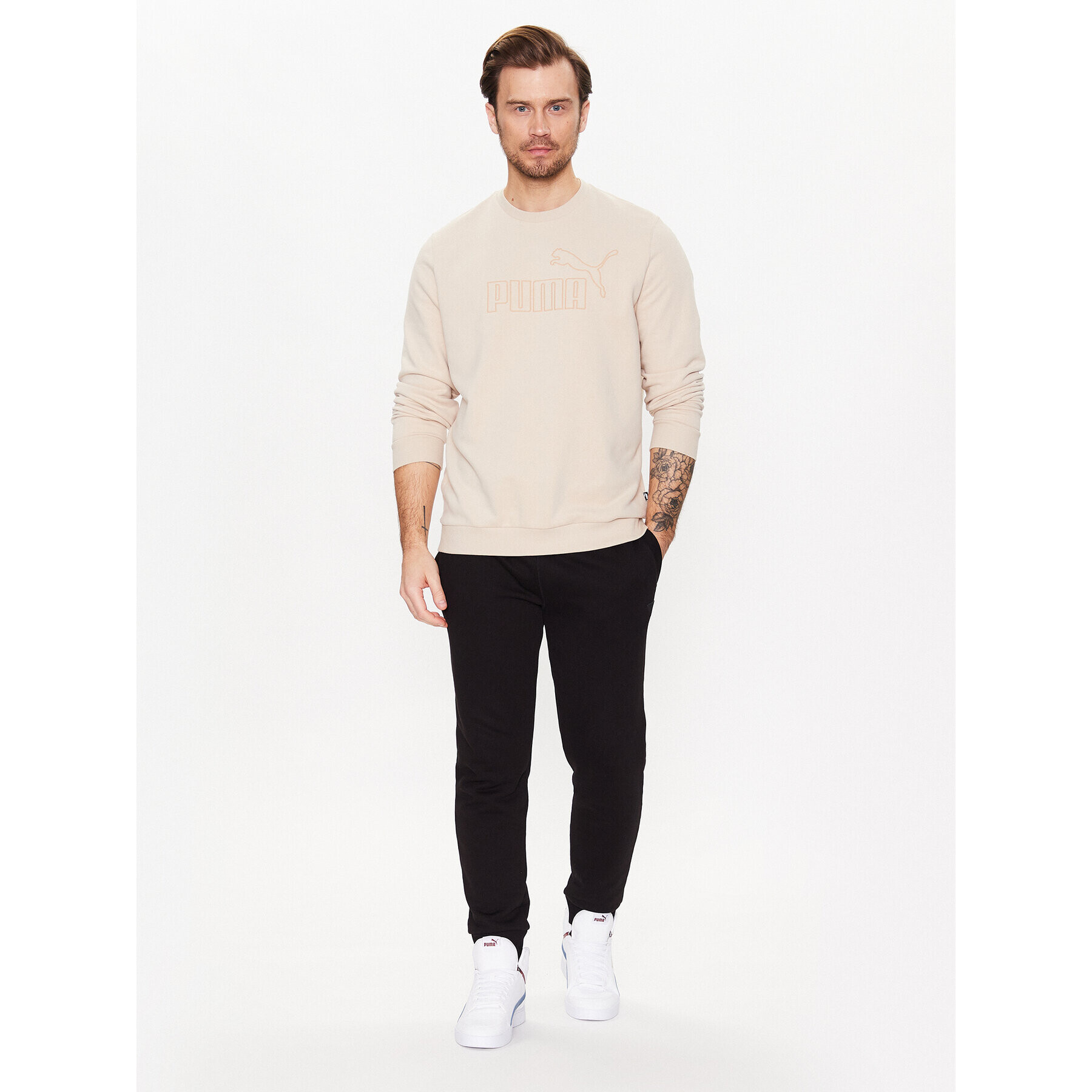 Puma Bluză Essentials Elevated 673386 Bej Regular Fit - Pled.ro