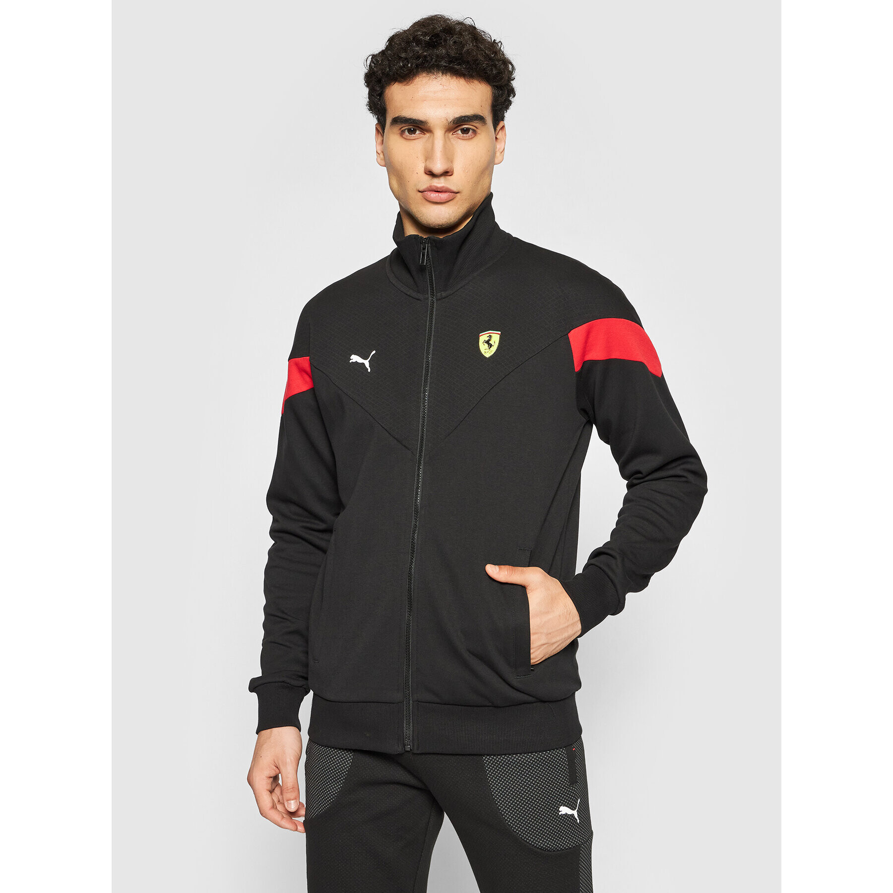 Puma Bluză Ferrari Race MCS Sweat 597949 Negru Regular Fit - Pled.ro