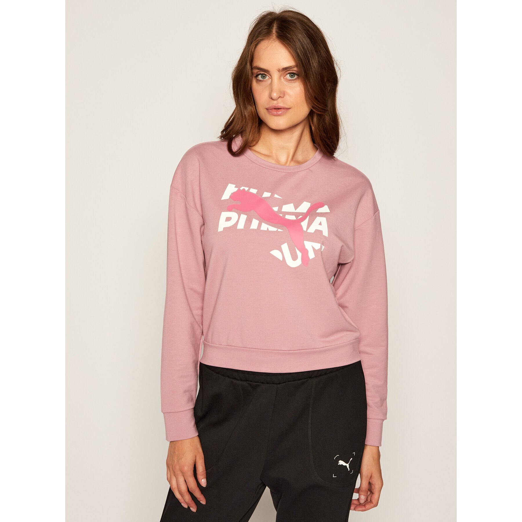 Puma Bluză Modern Sports Crew 583539 Roz Relaxed Fit - Pled.ro