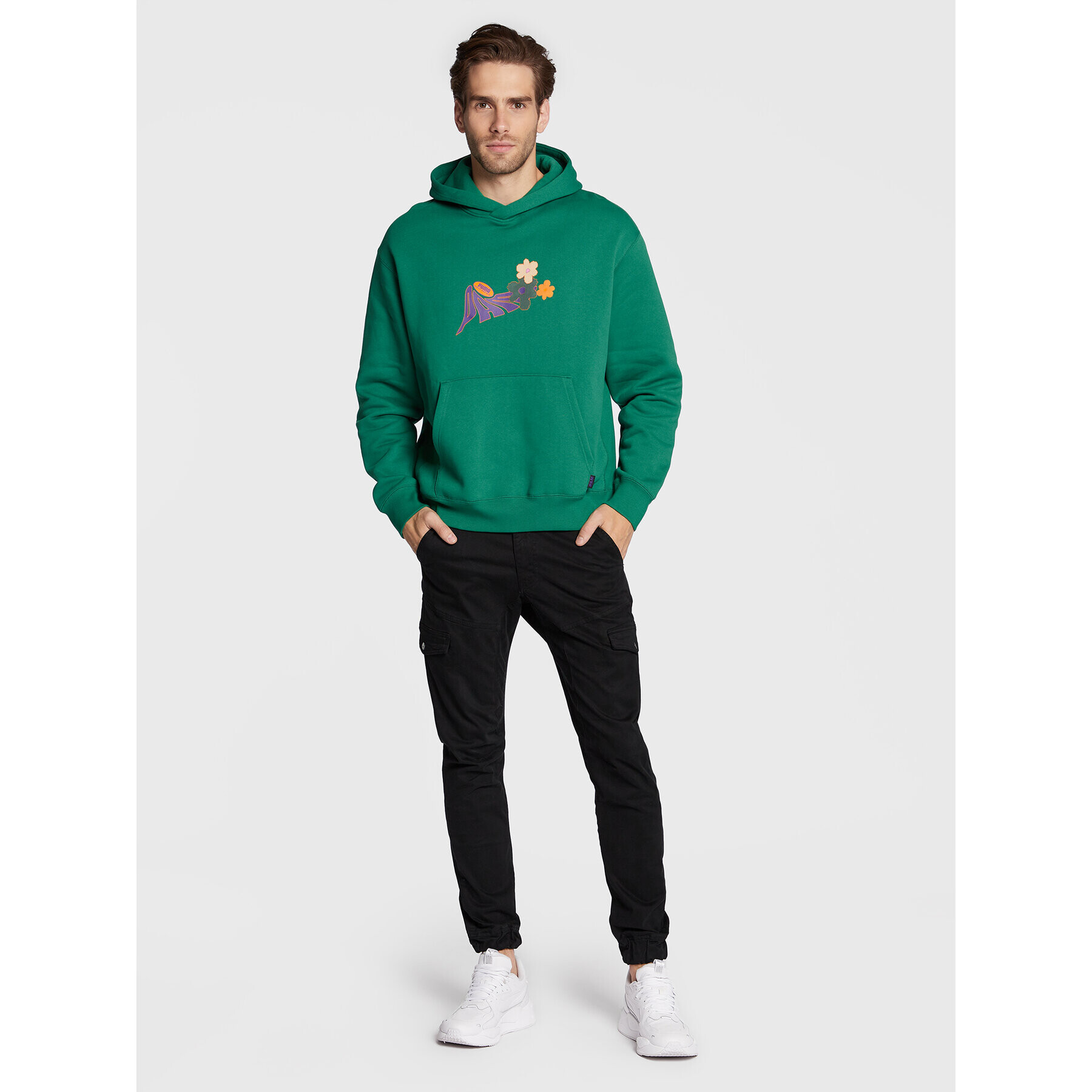 Puma Bluză P.A.M. 536005 Verde Relaxed Fit - Pled.ro