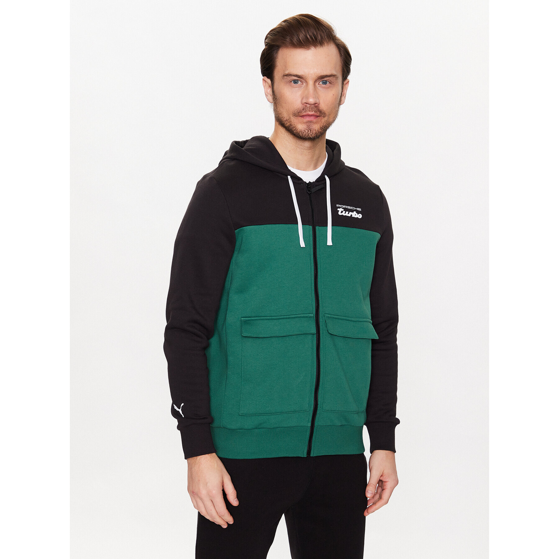 Puma Bluză Porsche Legacy 538232 Verde Regular Fit - Pled.ro