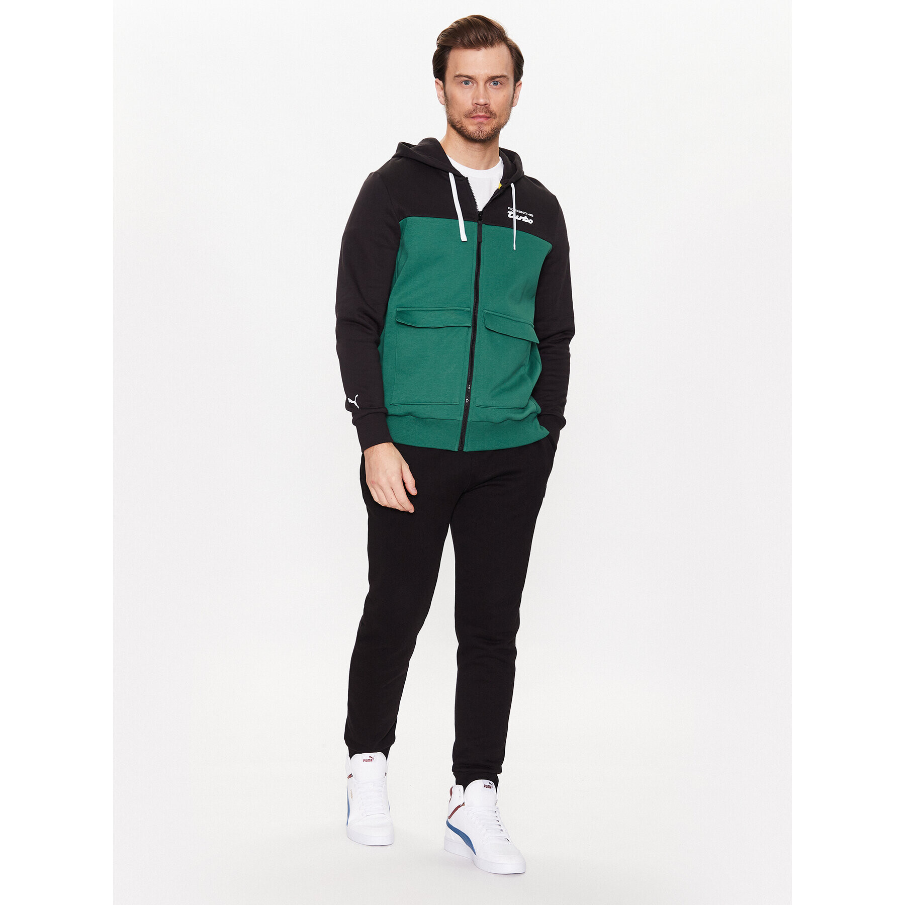 Puma Bluză Porsche Legacy 538232 Verde Regular Fit - Pled.ro