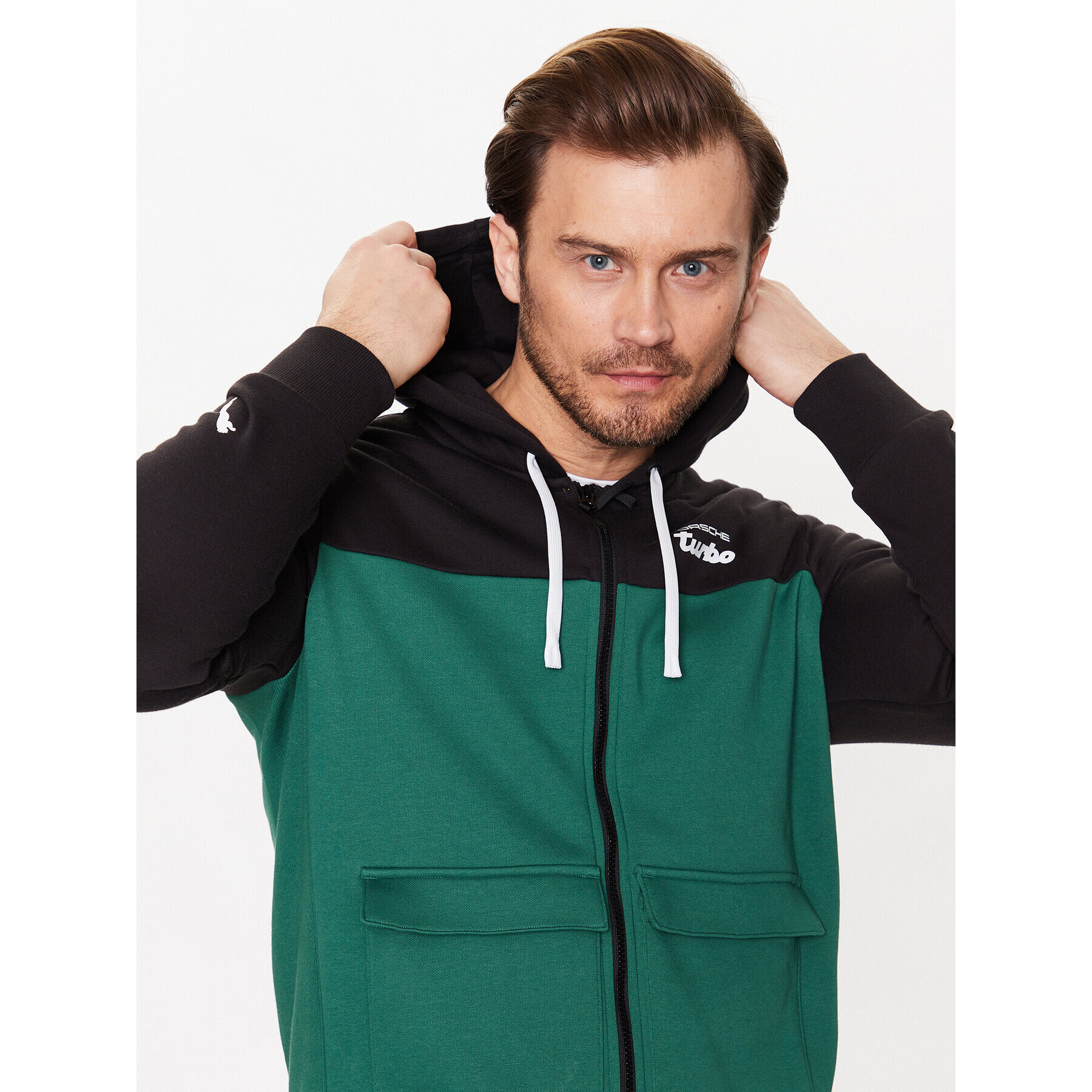 Puma Bluză Porsche Legacy 538232 Verde Regular Fit - Pled.ro