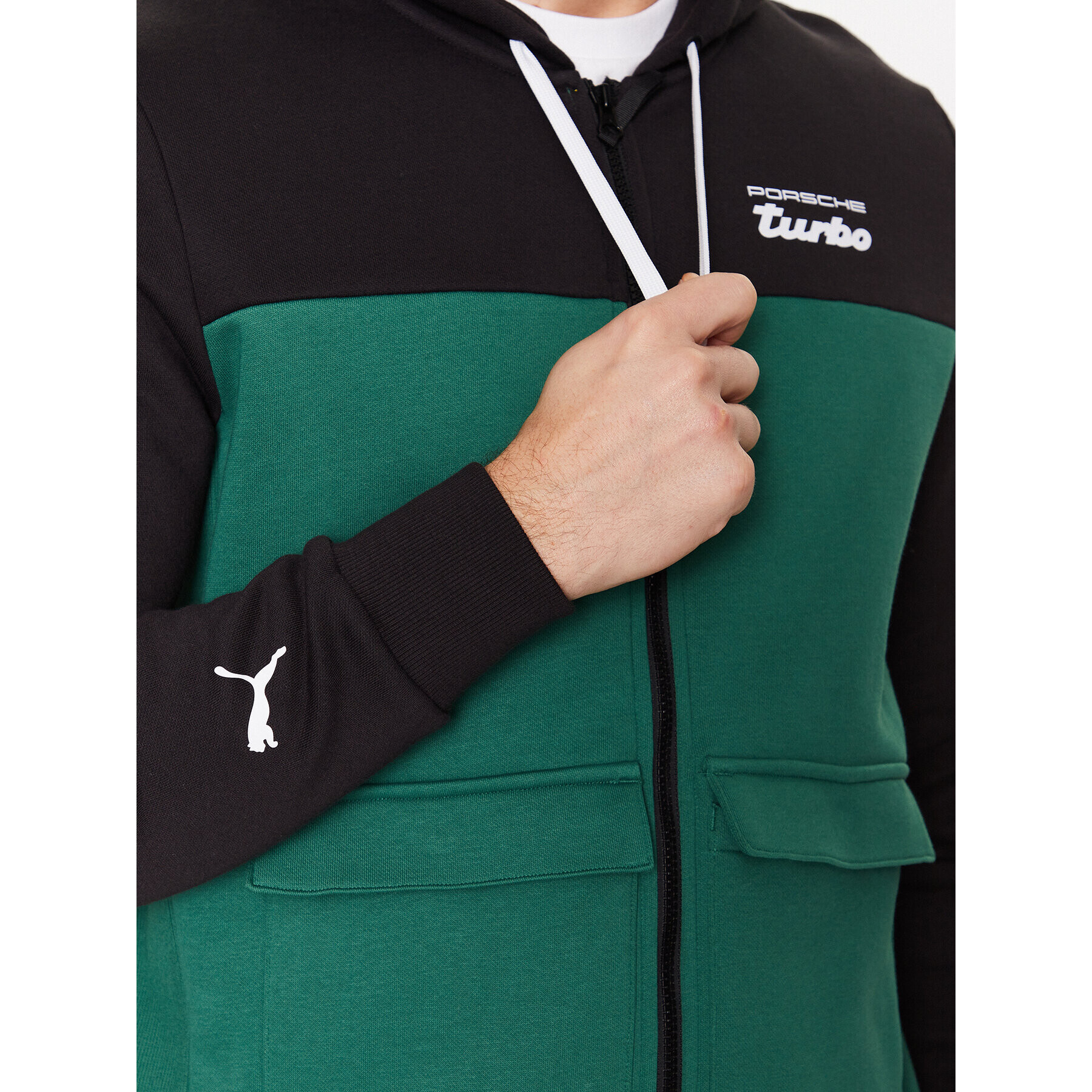 Puma Bluză Porsche Legacy 538232 Verde Regular Fit - Pled.ro