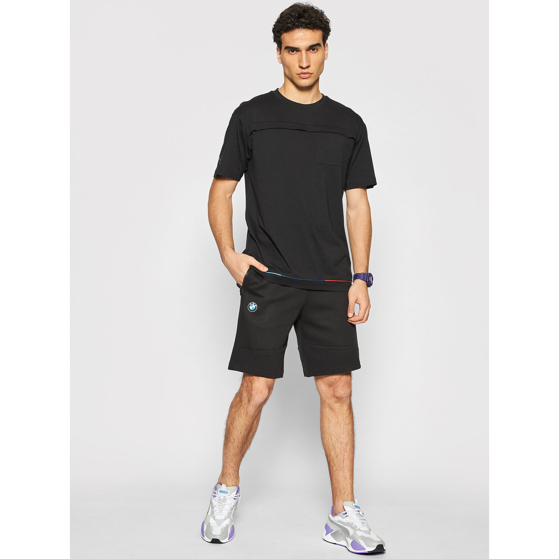 Puma Pantaloni scurți sport BMW MMS 598000 Negru Regular Fit - Pled.ro