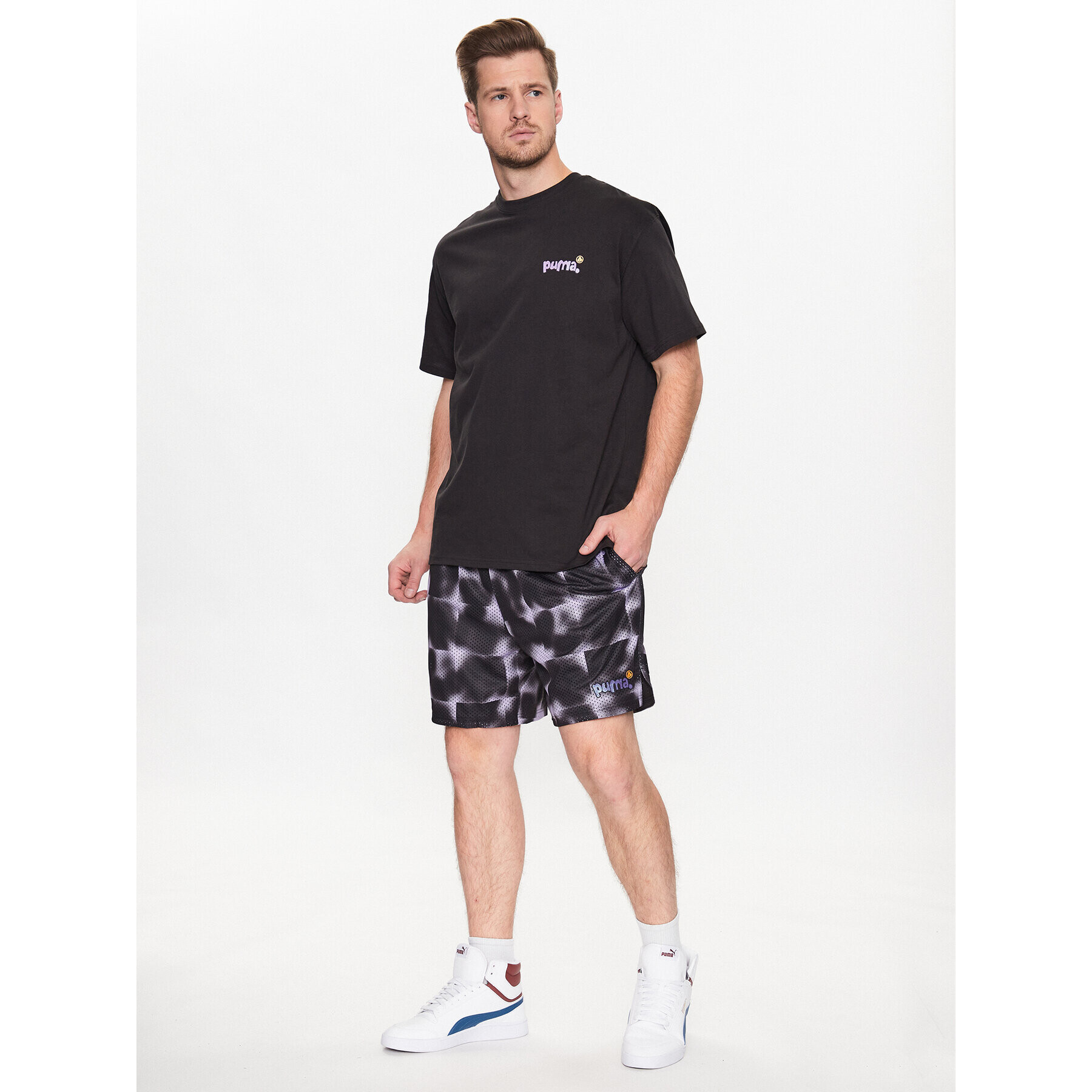 Puma Pantaloni scurți sport 8ENJAMIN 539823 Negru Relaxed Fit - Pled.ro