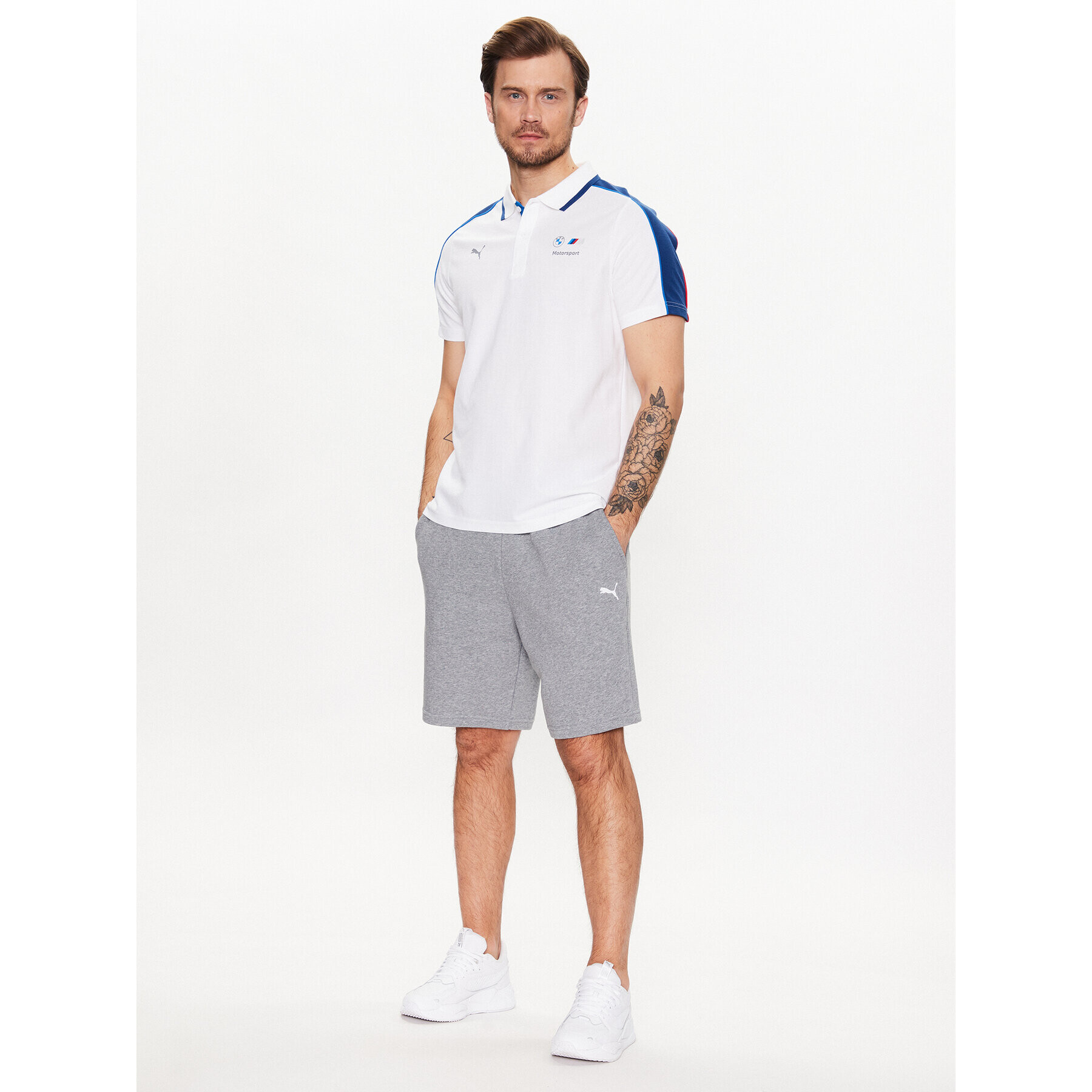 Puma Pantaloni scurți sport Bmw Mms Essentials Ft 539976 Gri Regular Fit - Pled.ro