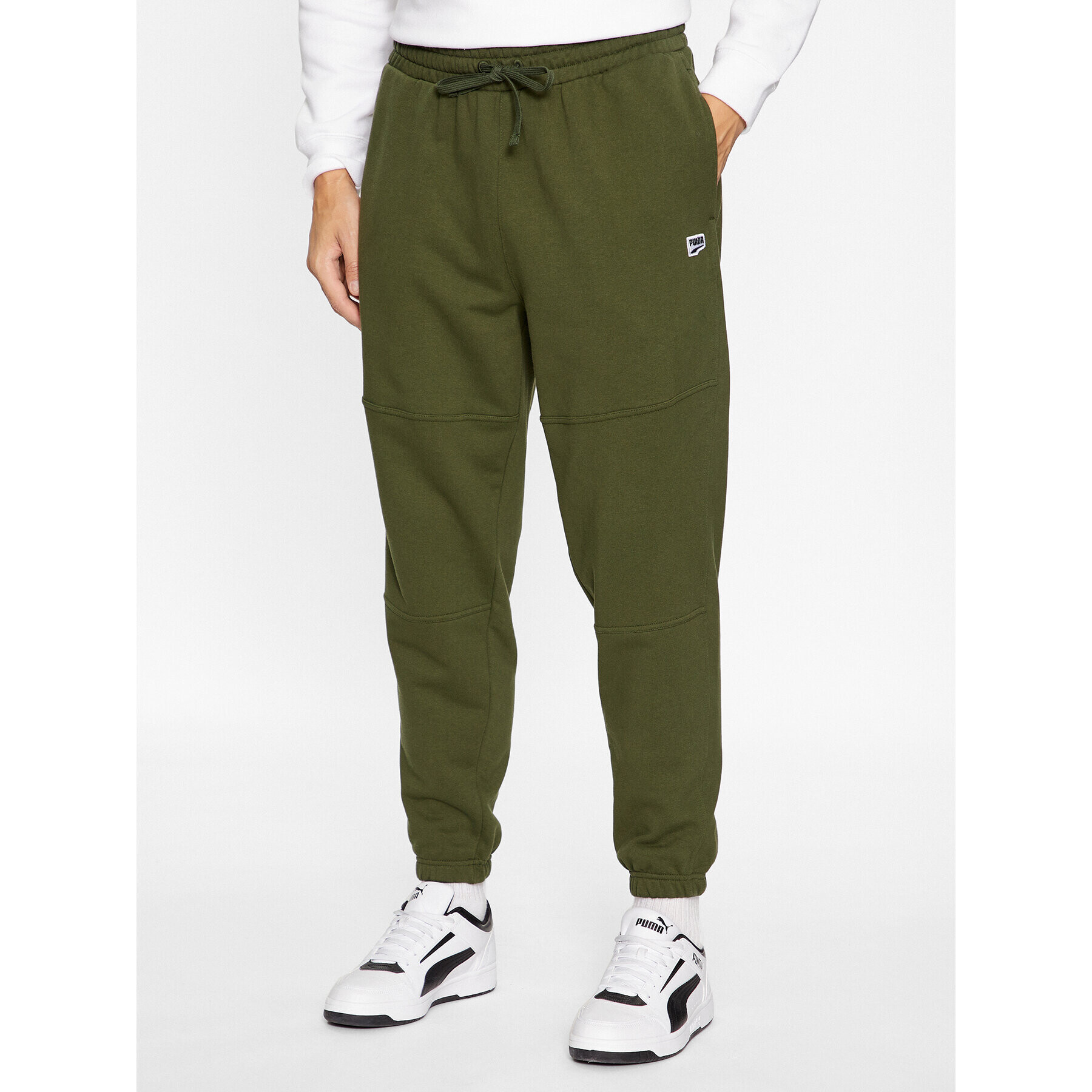 Puma Pantaloni trening Downtown 621287 Verde Regular Fit - Pled.ro