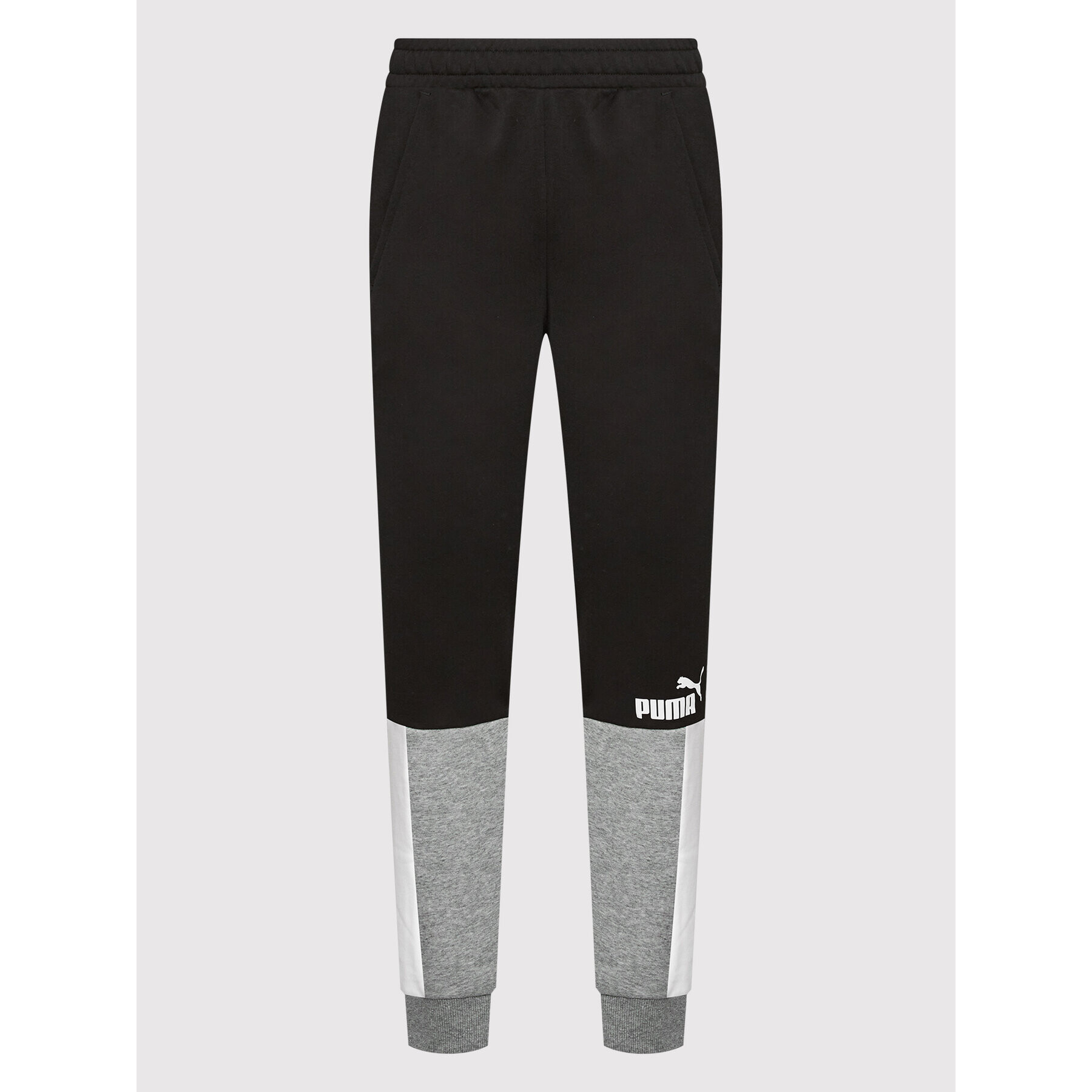 Puma Pantaloni trening Ess + Block 848007 Negru Regular Fit - Pled.ro