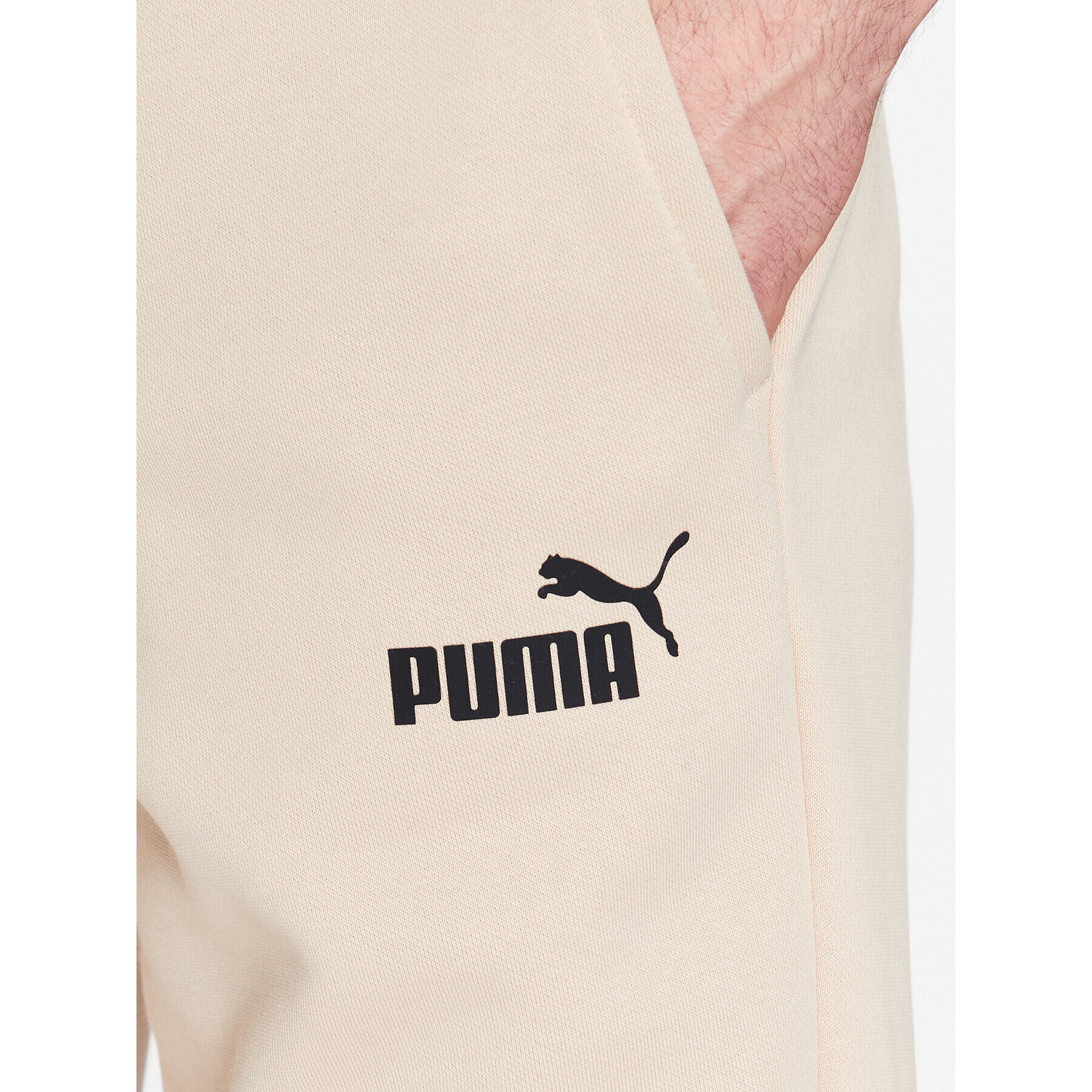 Puma Pantaloni trening Ess Logo 586715 Bej Regular Fit - Pled.ro