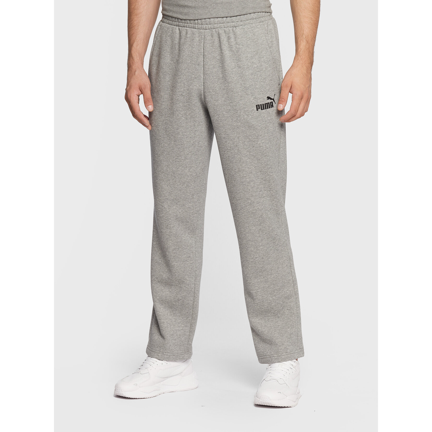 Puma Pantaloni trening Essentials Logo 586718 Gri Regular Fit - Pled.ro