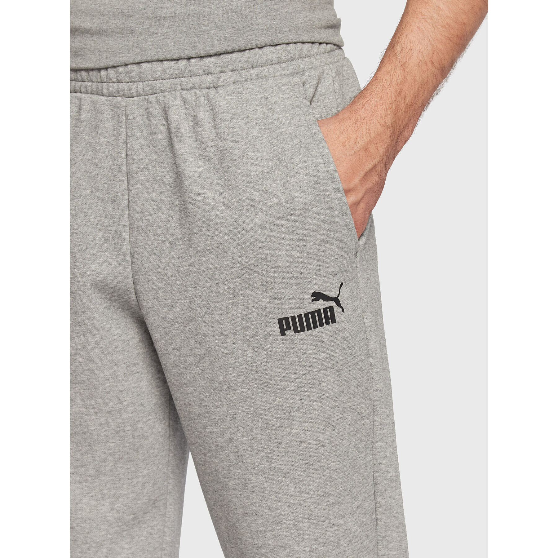 Puma Pantaloni trening Essentials Logo 586718 Gri Regular Fit - Pled.ro