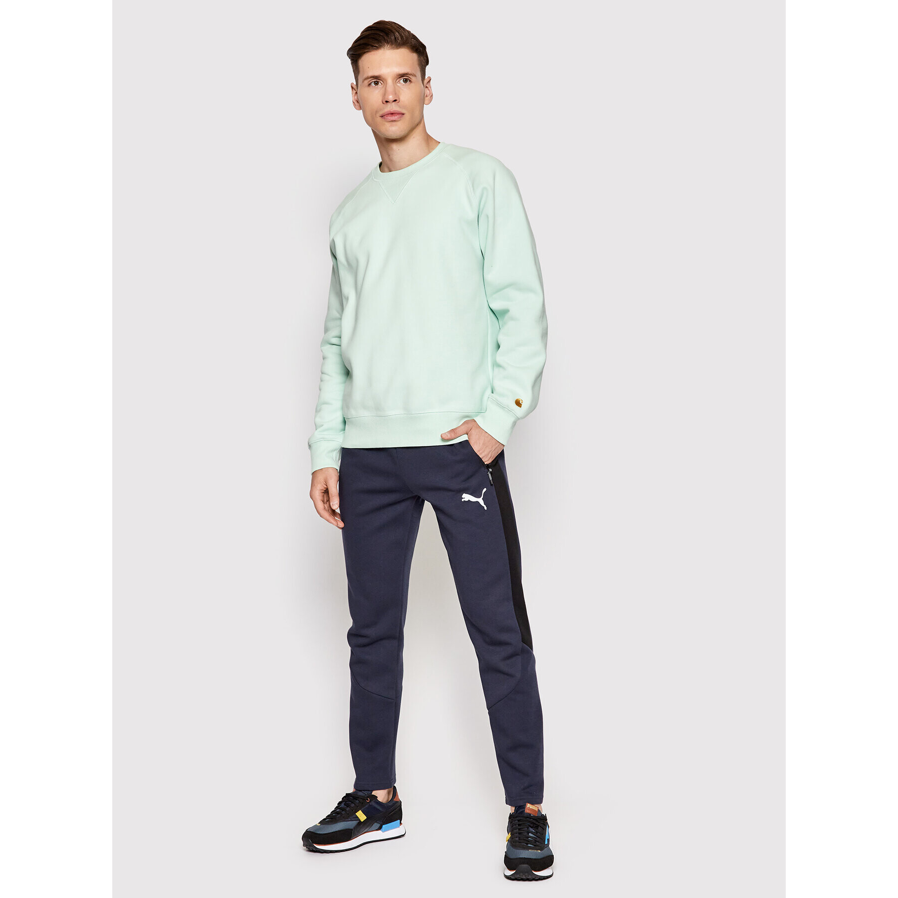 Puma Pantaloni trening Evostripe 847404 Bleumarin Slim Fit - Pled.ro