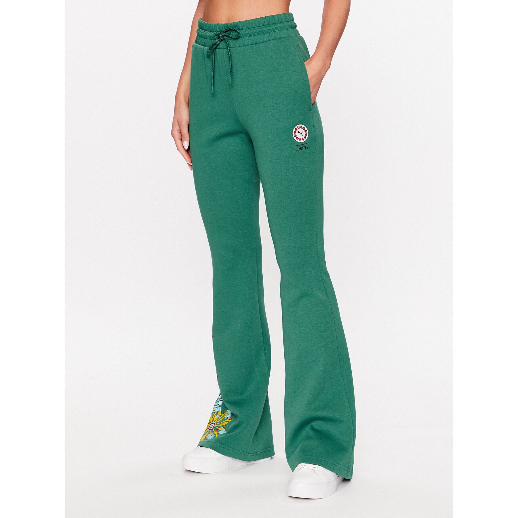 Puma Pantaloni trening LIBERTY 539832 Verde Relaxed Fit - Pled.ro