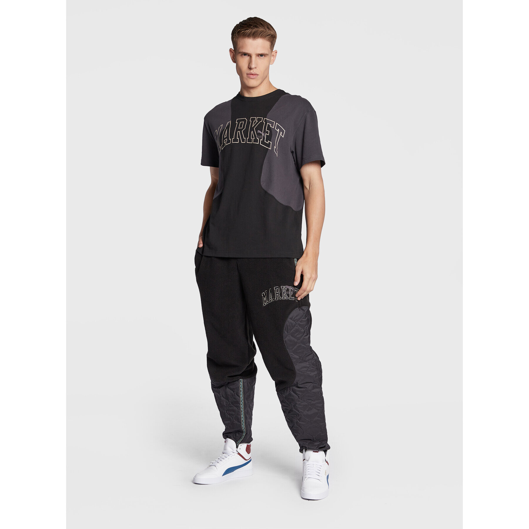 Puma Pantaloni trening MARKET 53508601 Negru Relaxed Fit - Pled.ro