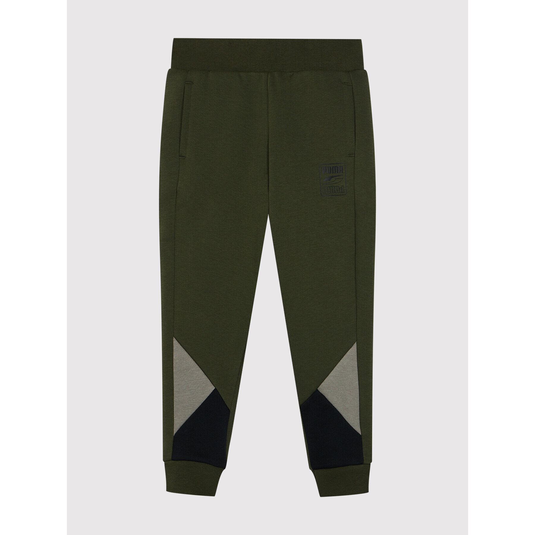 Puma Pantaloni trening Rebel Block 583251 Verde Regular Fit - Pled.ro