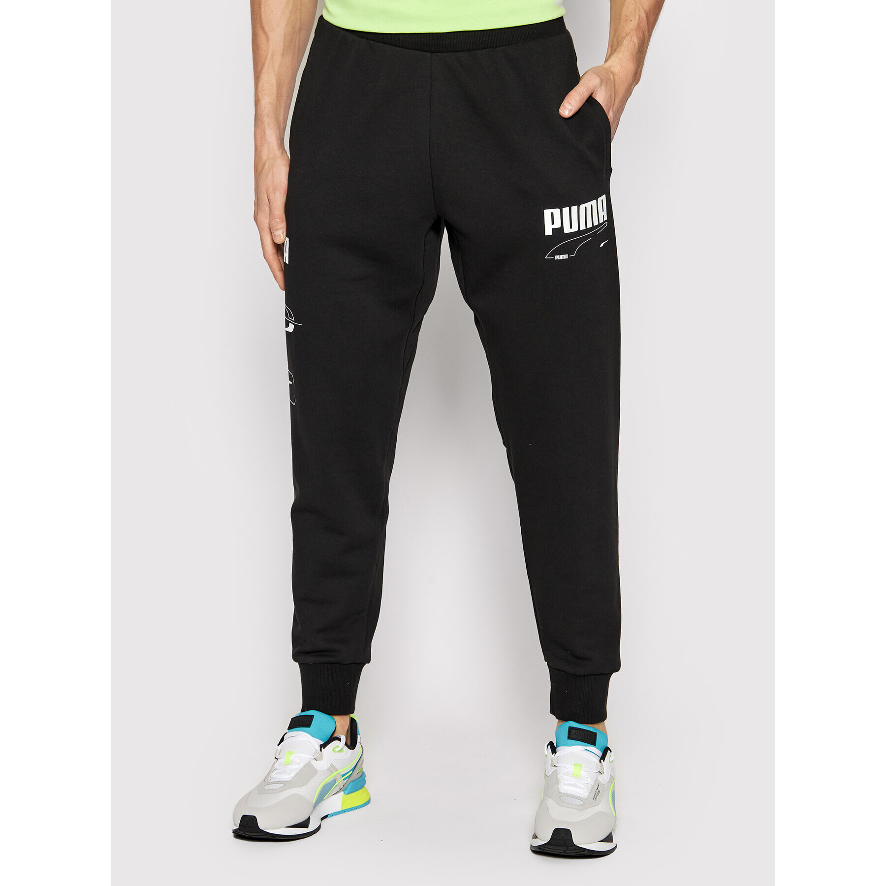 Puma Pantaloni trening Rebel Cl 585751 Negru Regular Fit - Pled.ro