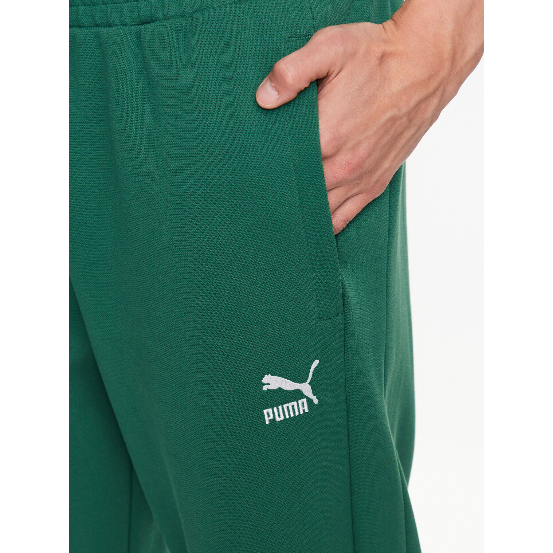 Puma Pantaloni trening T7 538199 Verde Regular Fit - Pled.ro